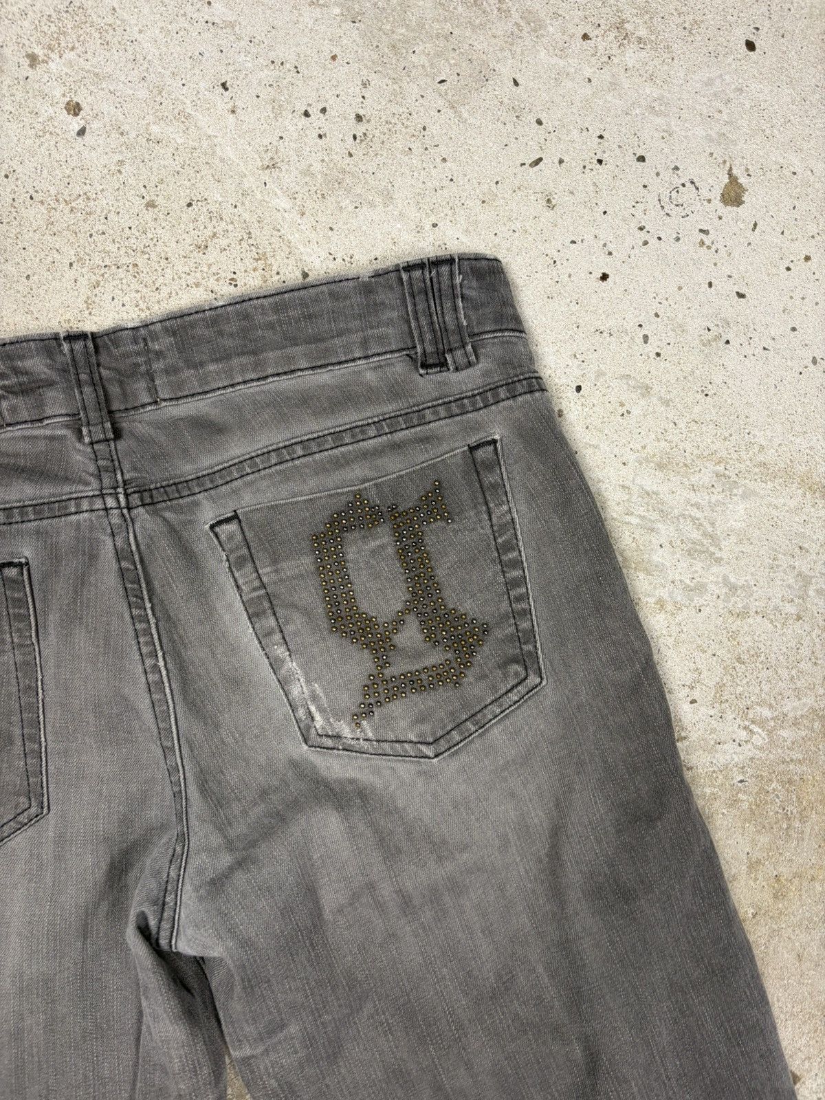 John Galliano 2000s John Galliano Grey Jeans Denim Pants Studs Rhinestones Size 30" / US 8 / IT 44 - 19 Thumbnail