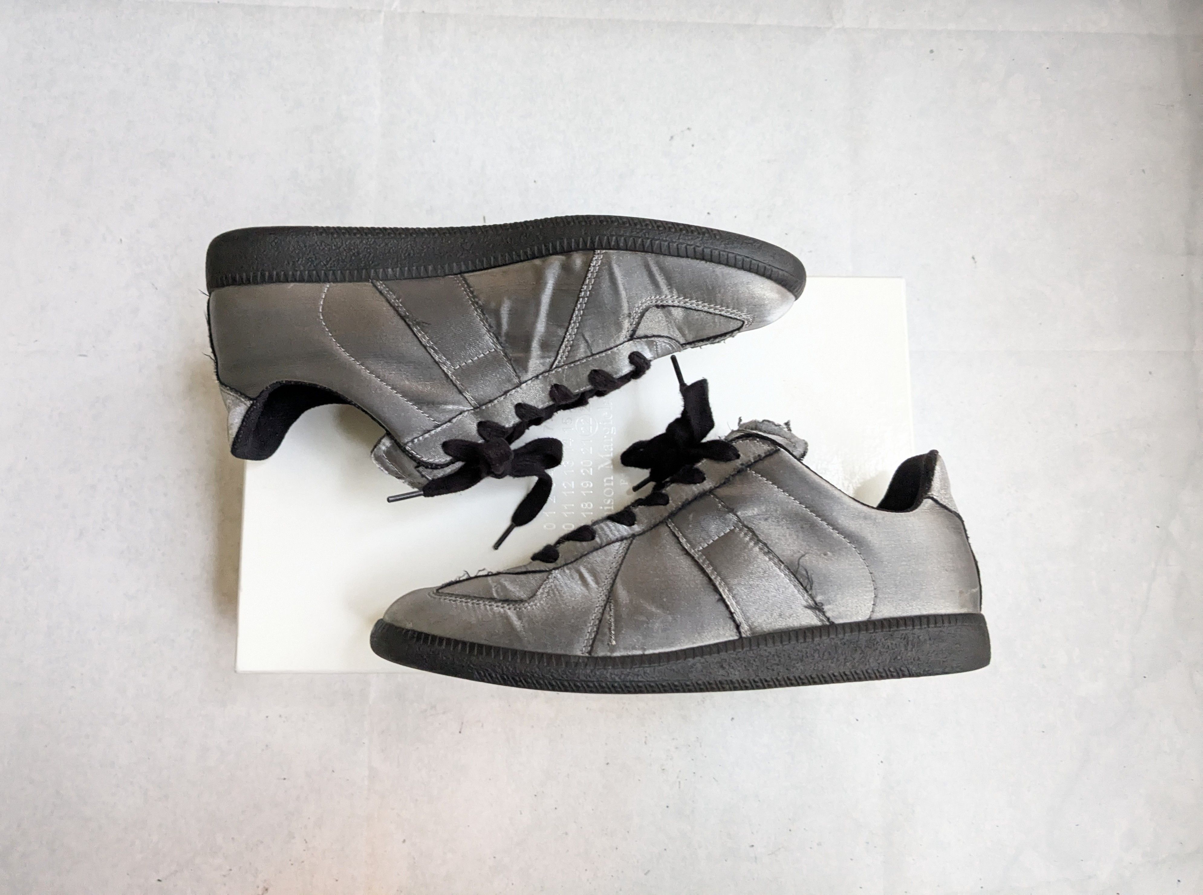 Maison Margiela Silver Maison Marigela Replica GAT Silver Black Satin 8.5 Size US 8.5 / EU 41-42 - 4 Thumbnail