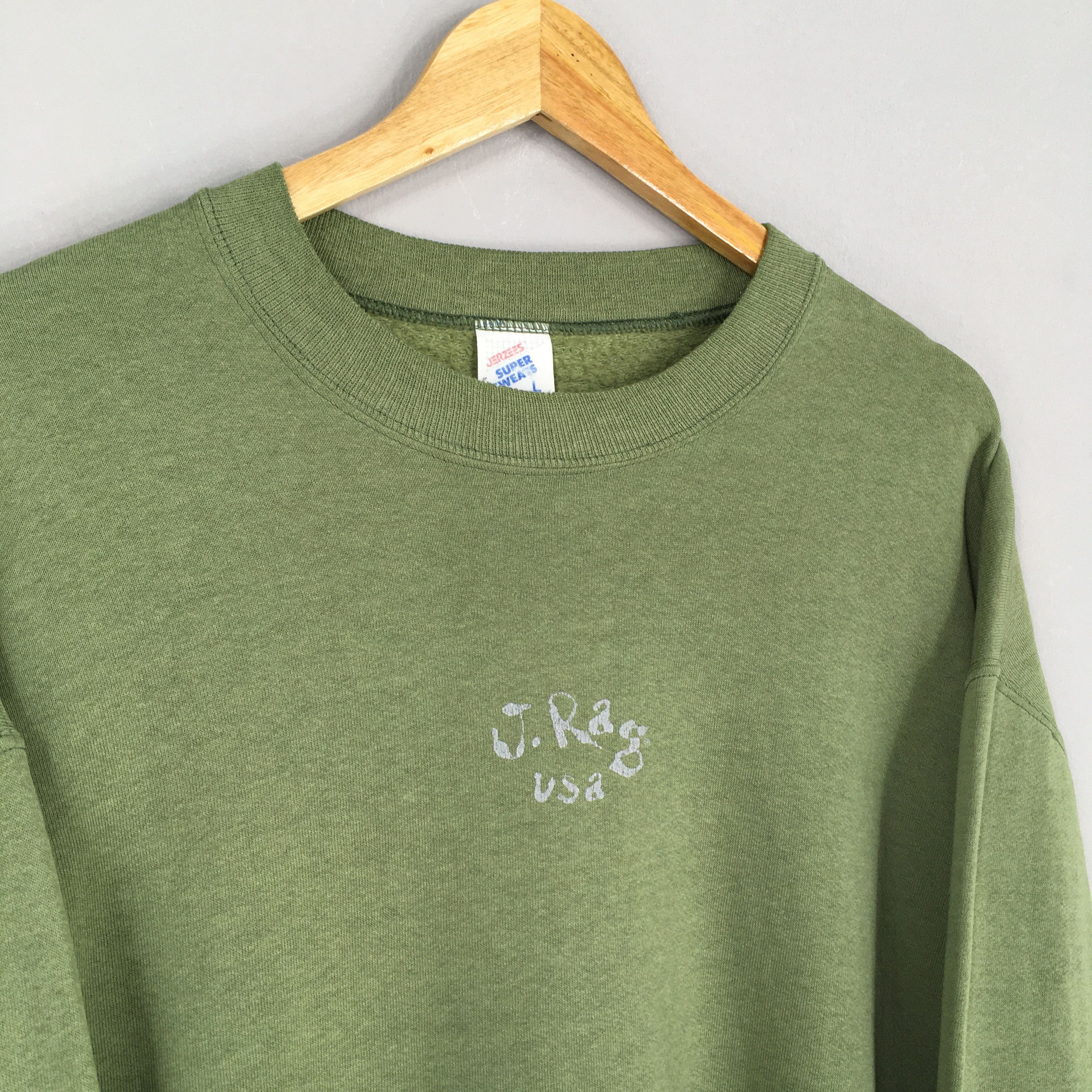 Bicycle × Vintage Vintage 80s J.Rag USA Crankset Bicycle Green Sweatshirt L Size US L / EU 52-54 / 3 - 5 Thumbnail