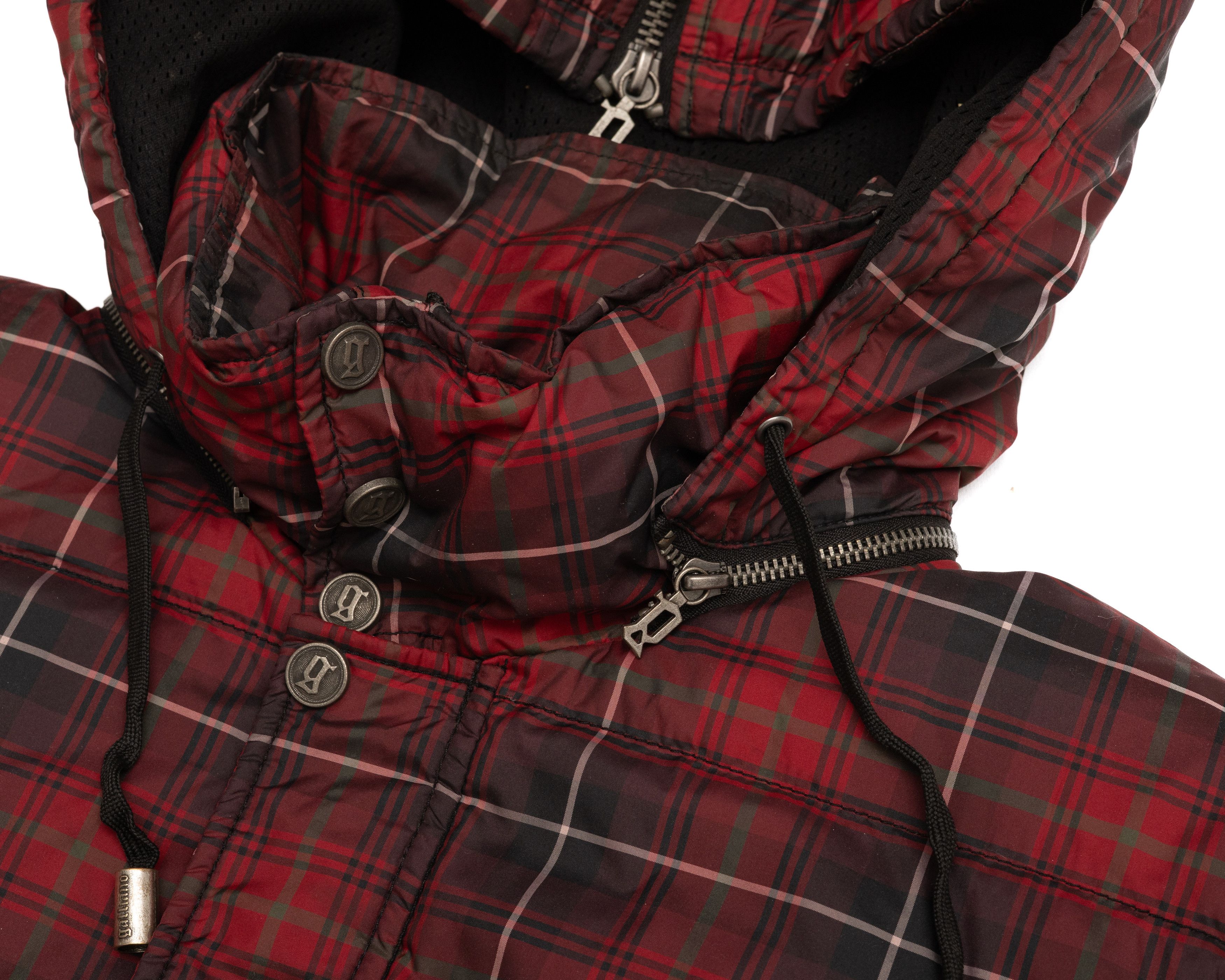 John Galliano GALLIANO 2000s Plaid Checkered Red & Dark Down Puffer Jacket Size US M / EU 48-50 / 2 - 5 Thumbnail
