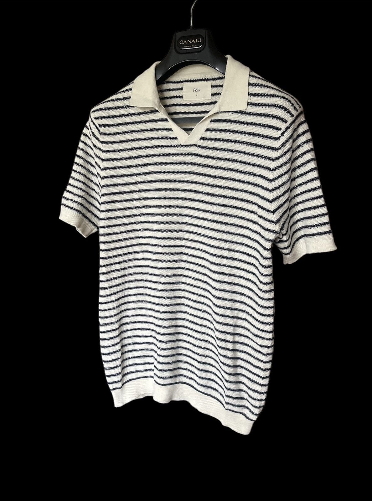 Designer Folk Striped sopranos Italian style polo tee Size US L / EU 52-54 / 3 - 3 Thumbnail