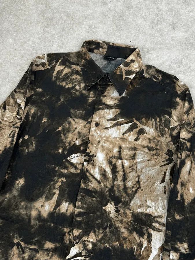 Roberto Cavalli AW2010 Cavalli Handpaint Bleached Brown & Beige Shirt Size US M / EU 48-50 / 2 - 5 Thumbnail