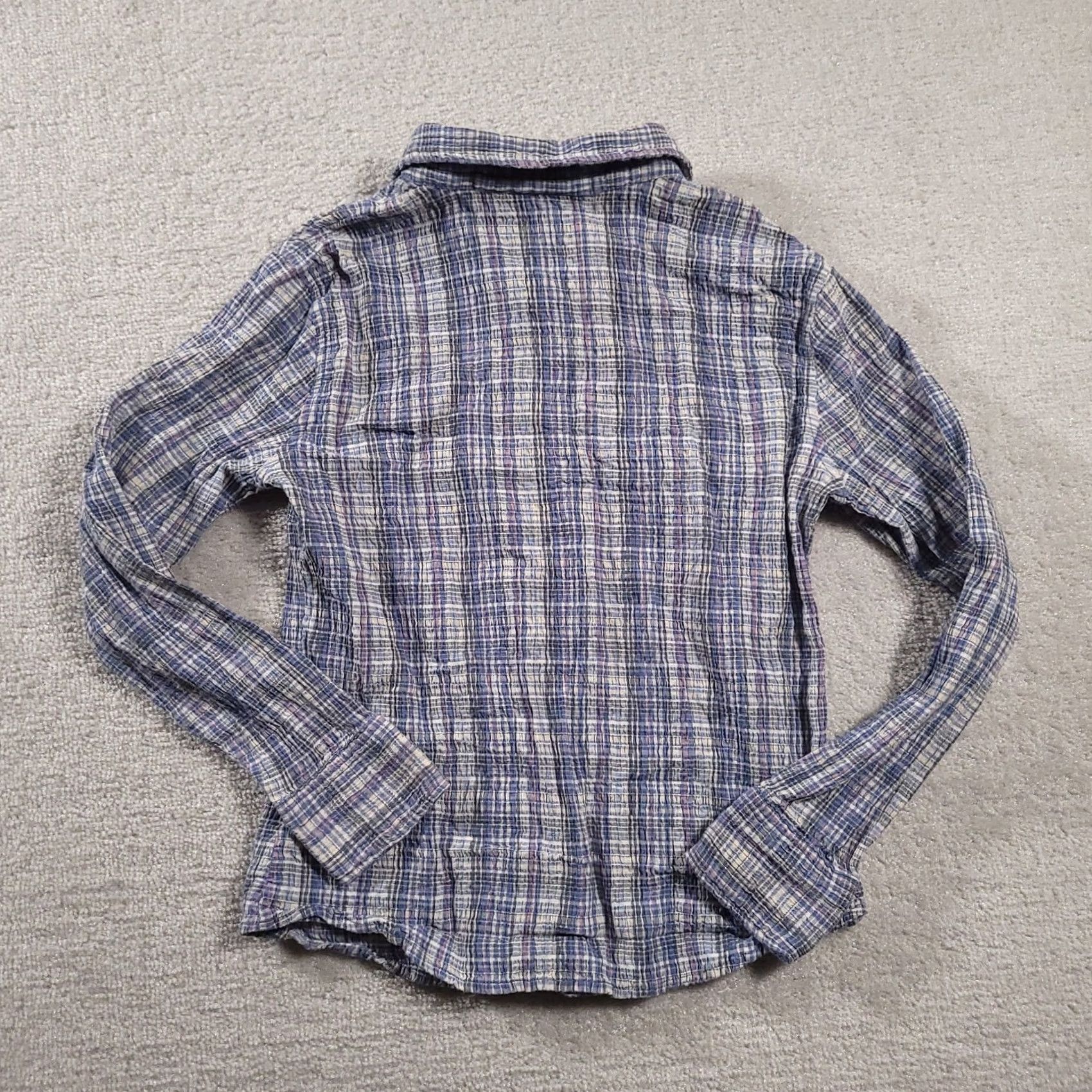 Vintage St. John'S Bay Women Plaid Button Up Long Sleeve Blue Seersucker Shirt - Vintage Casual Size L / US 10 / IT 46 - 7 Thumbnail