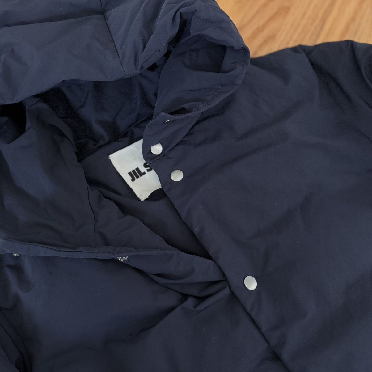 Jil Sander Jil Sander Navy Hooded Down Jacket Size US S / EU 44-46 / 1 - 5 Thumbnail