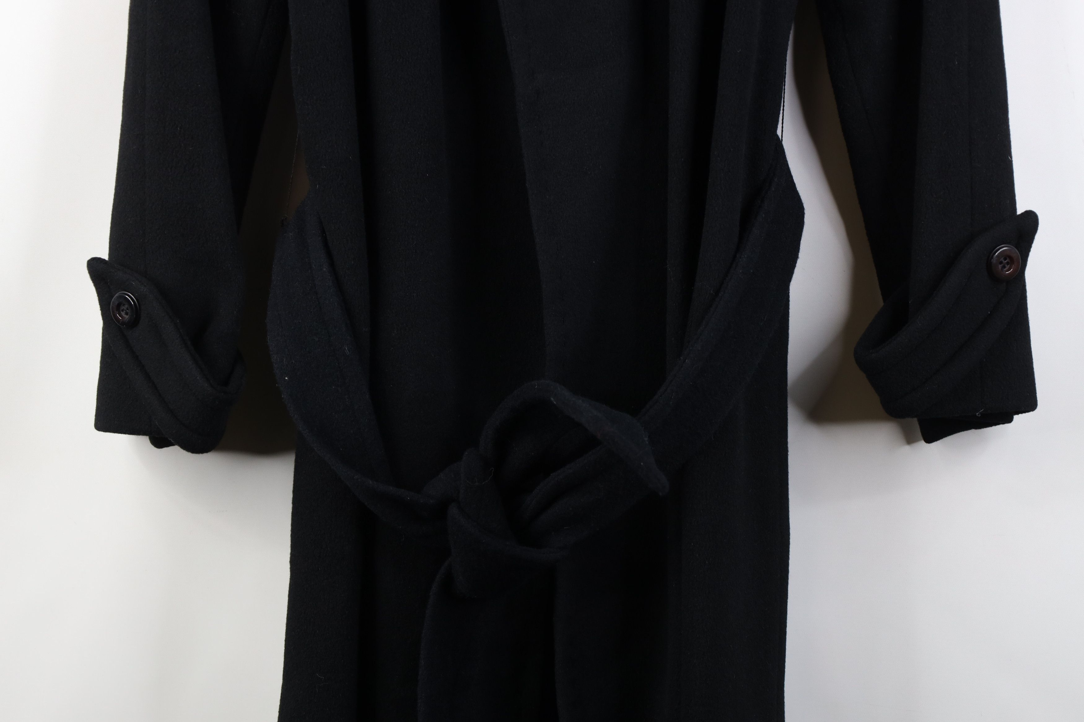 Vintage Vintage 70s Streetwear Belted Trench Coat Jacket Black USA Size L / US 10 / IT 46 - 3 Thumbnail