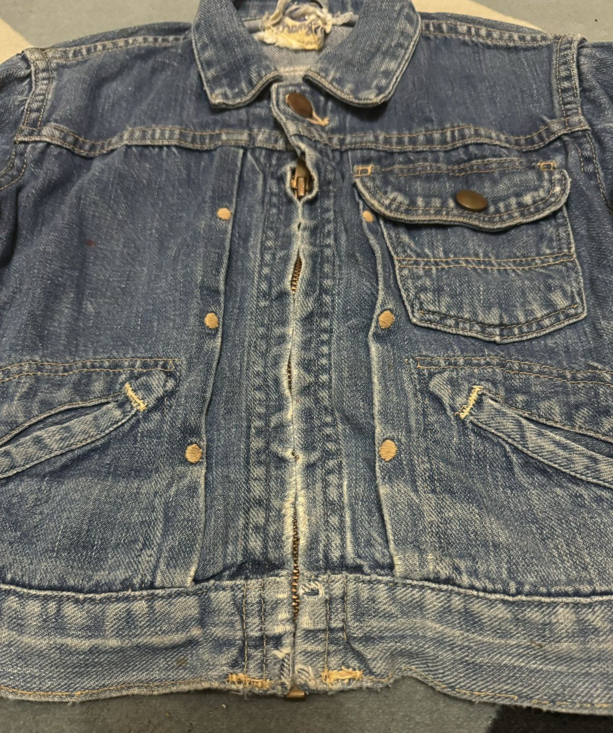 Vintage TRUE VINTAGE WRANGLER BLUE BELL JACKET 50s USA KIDS Size US XXS / EU 40 - 6 Thumbnail