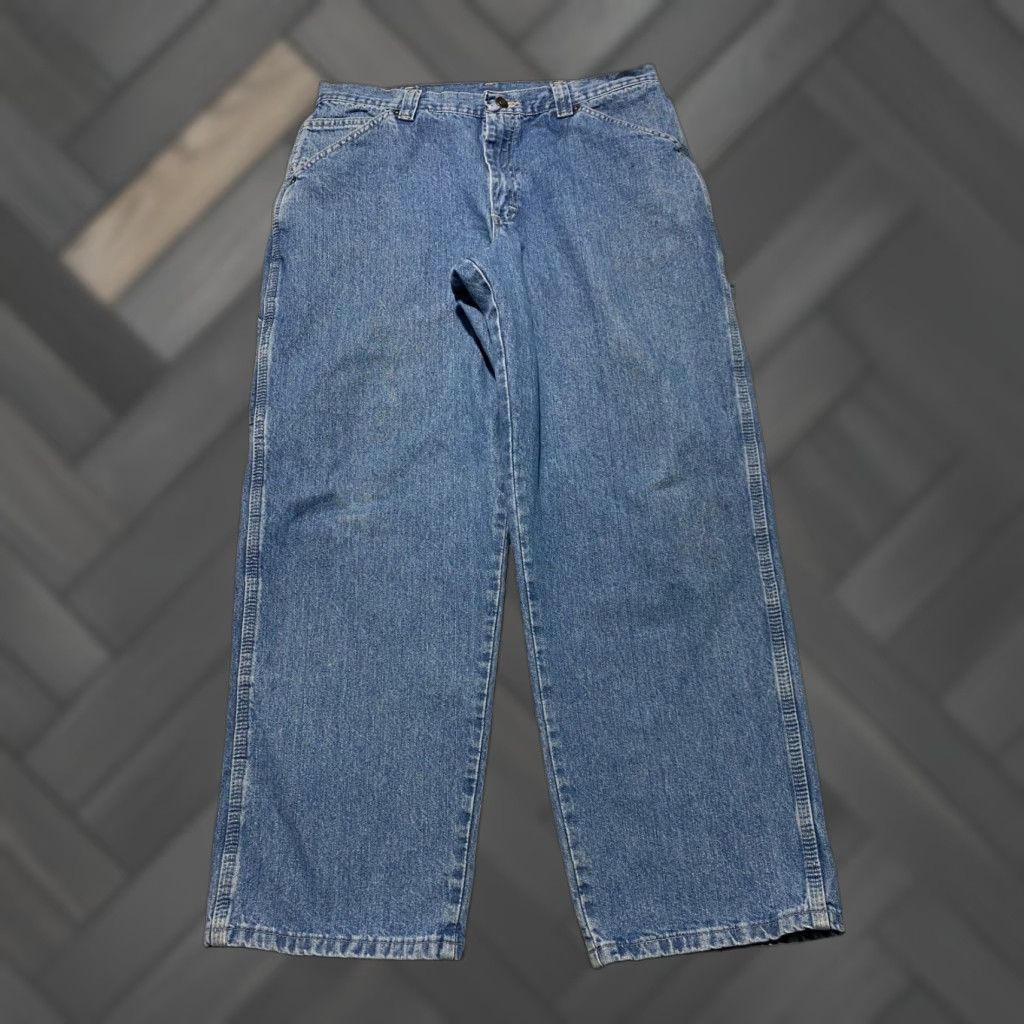 Vintage VINTAGE Riders Jeans Baggy Y2K Carpenter Mens 33x30 Blue Denim 7-Pocket Straight Relaxed 30in Inseam Medium Wash Spring Summer Fall Winter Men Size US 33 - 1 Thumbnail