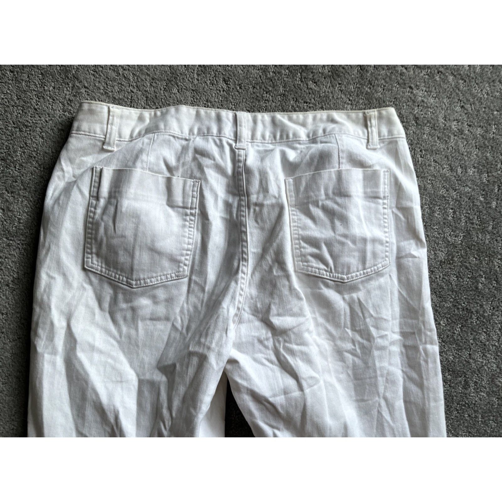 Lands' End Lands' End Slim Fit Ankle Jeans Womens 12 White Stretch Denim Size 34" / US 12 / IT 48 - 4 Thumbnail