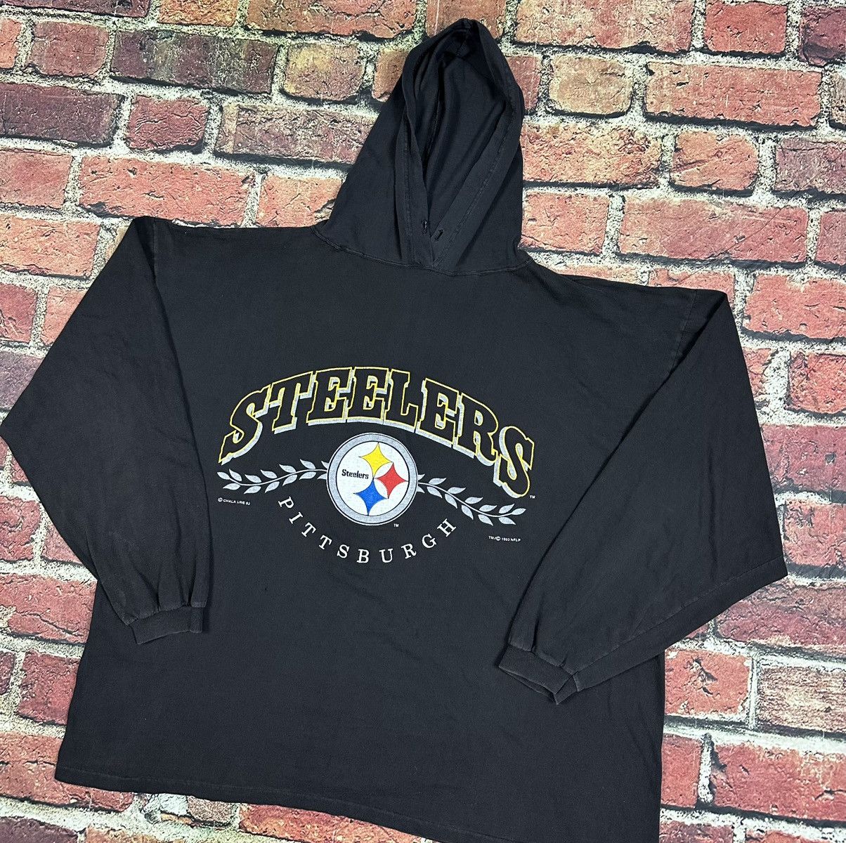 Chalk Line Vintage 1993 PITTSBURGH STEELERS Long Sleeve Hoodie Tee Size US L / EU 52-54 / 3 - 3 Thumbnail