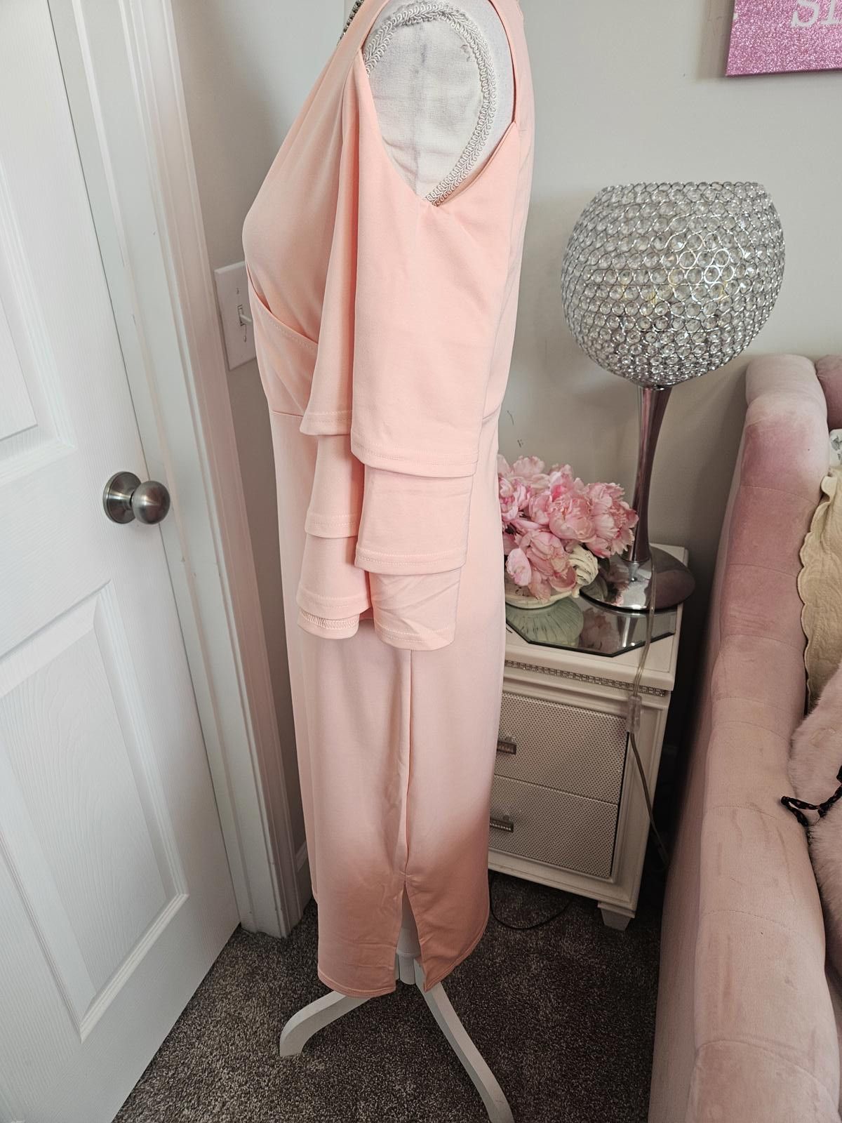 Designer Metamorphosis Girl Wrap Dress with Flounce Sleeves Size L / US 10 / IT 46 - 2 Thumbnail