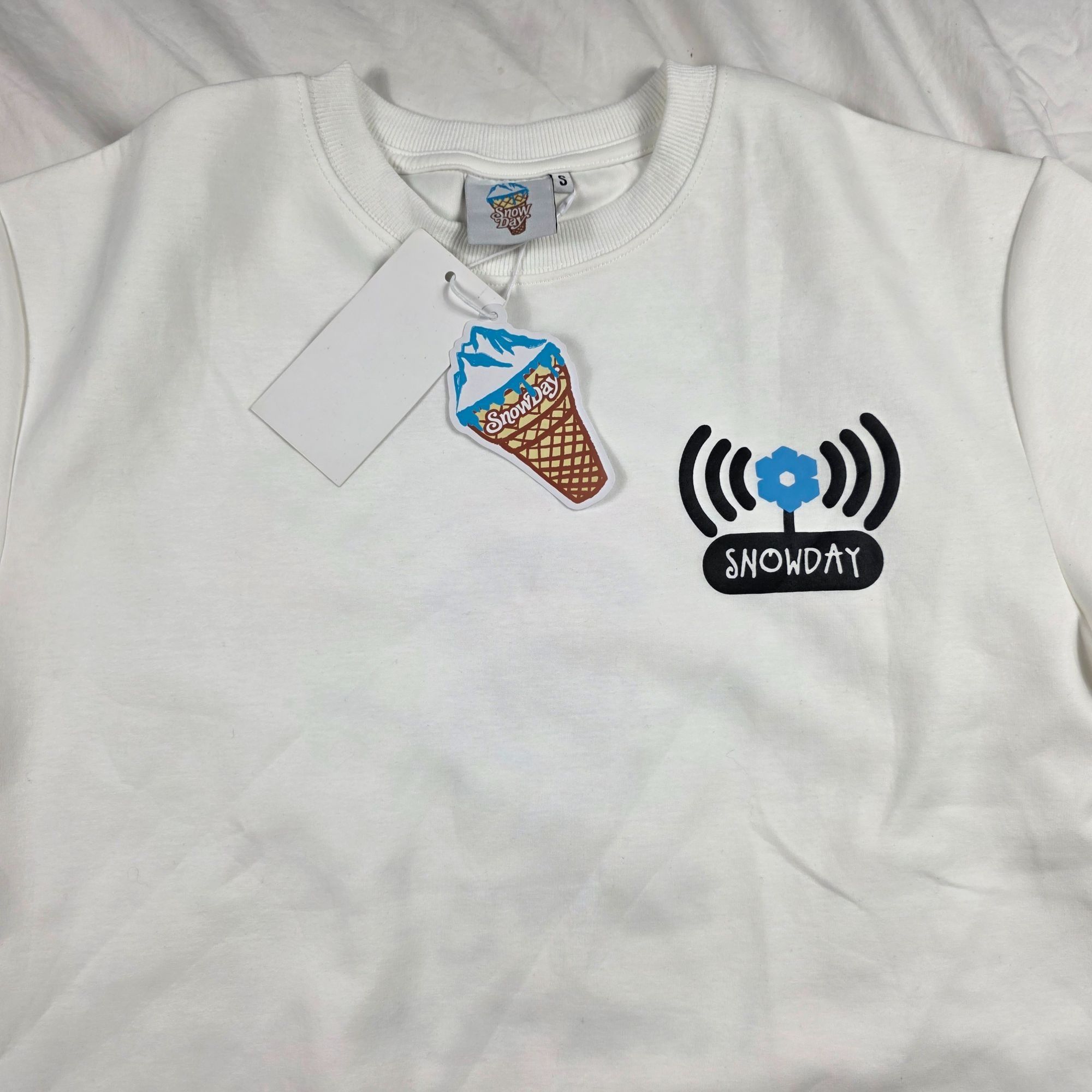 Snowday SnowDay WiFi Graphic Mens Size Small White Blue T Shirt Casu Size US S / EU 44-46 / 1 - 4 Thumbnail