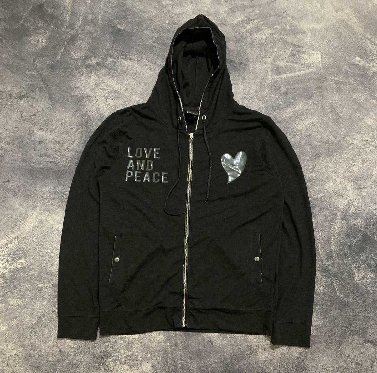 Roen Roen Zip Up Hoodie Love And Peace Skull | Grailed
