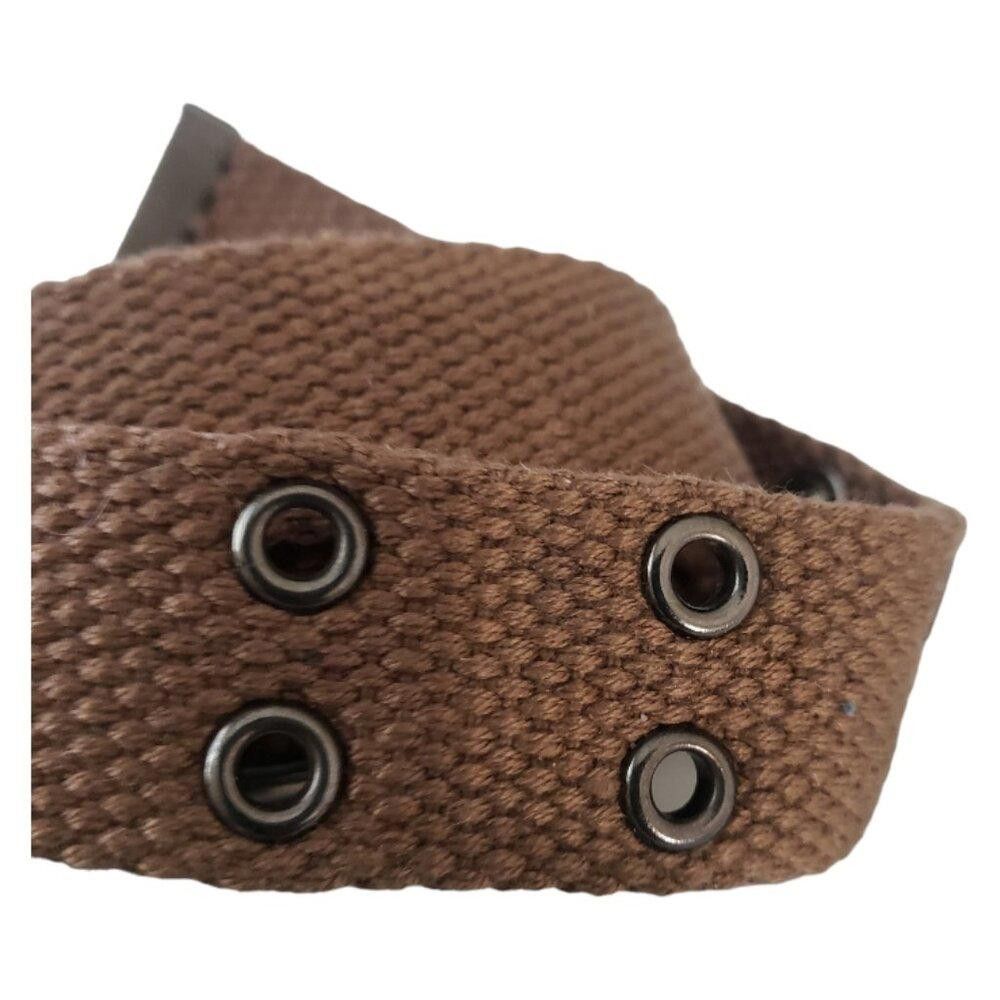 Designer Vintage Unisex Brown Double Prong Woven Belt Size ONE SIZE - 2 Thumbnail