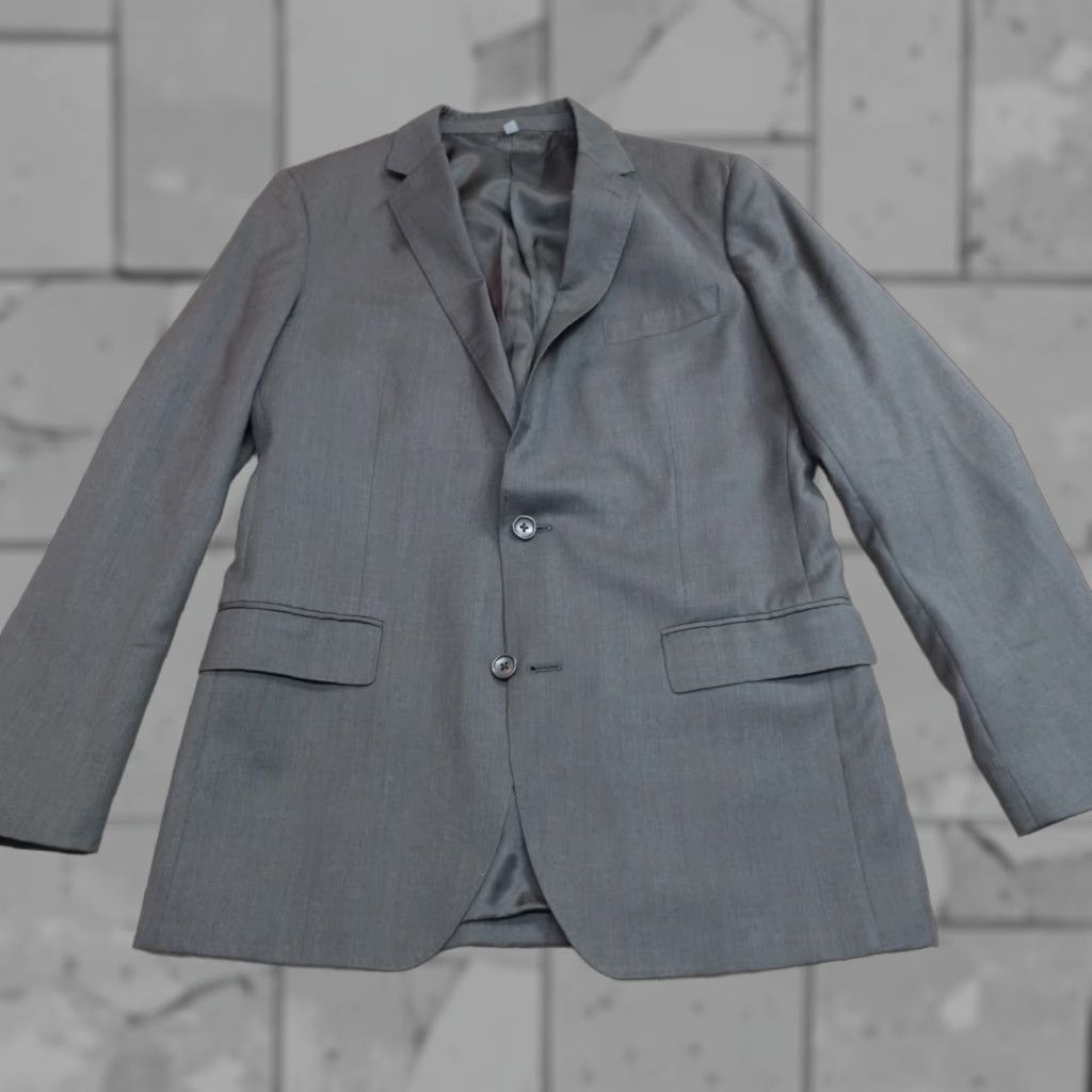 Bonobos Bonobos Blazer Gray Solid 2 Button Regular Fit Double Vent 40R Wool Jacket Men Notch Lapel Tuxedo Style Size 40R - 1 Thumbnail