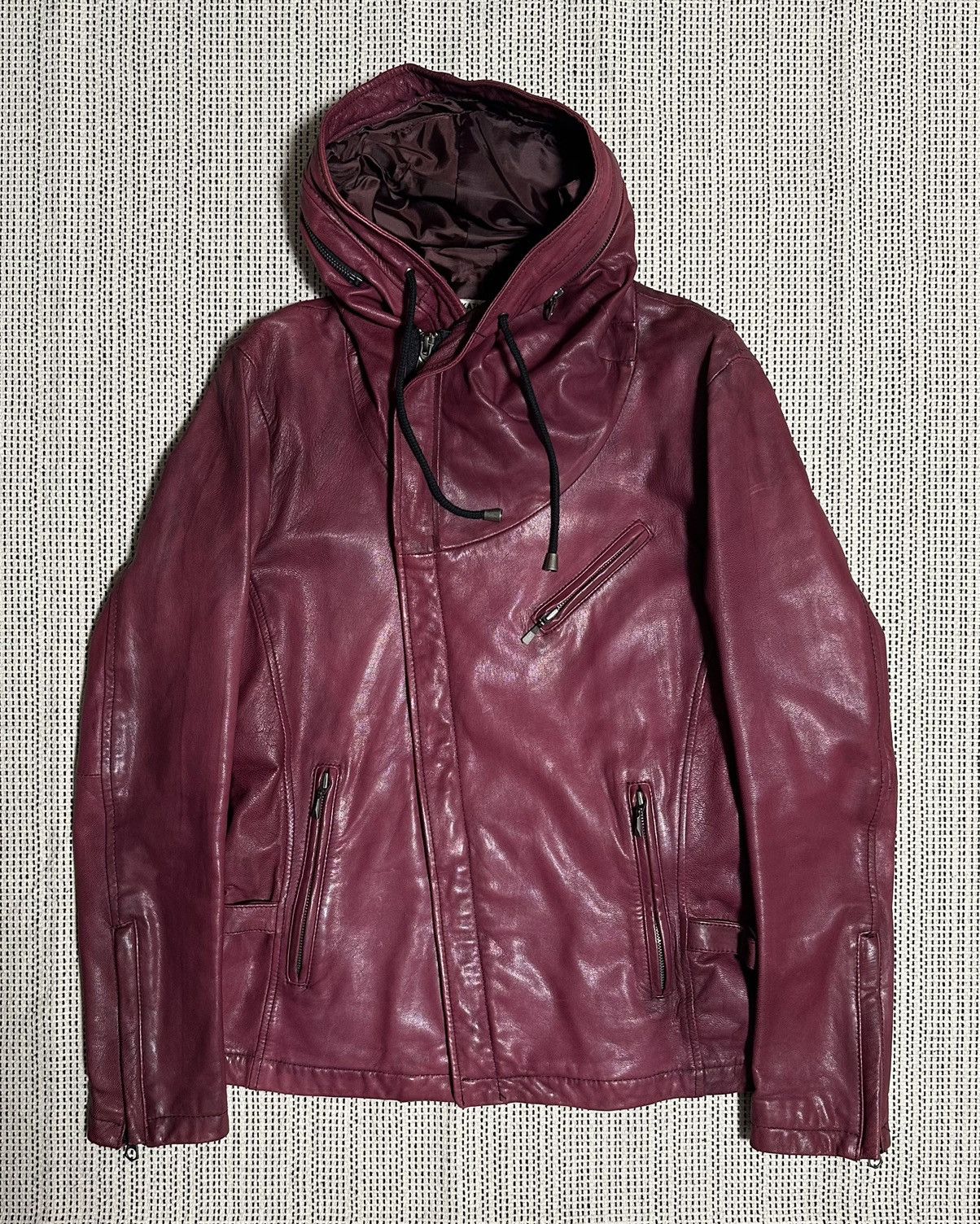 If Six Was Nine Katharine Hamnett London Alien Hood Leather Jacket Size US L / EU 52-54 / 3 - 1 Thumbnail