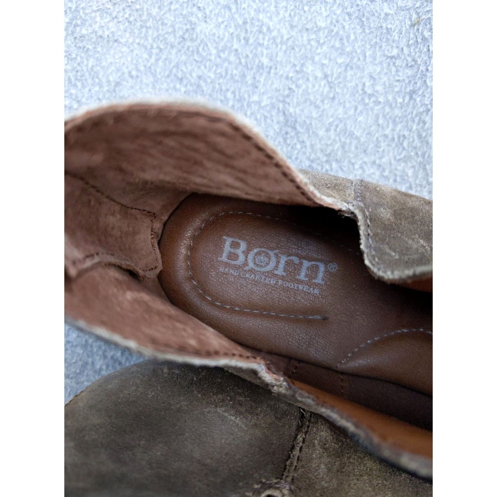 Born Born Boots Womens Size 7.5M Brown Suede Ankle Zip Booties Block Heel Casual Size US 8 / IT 38 - 5 Thumbnail