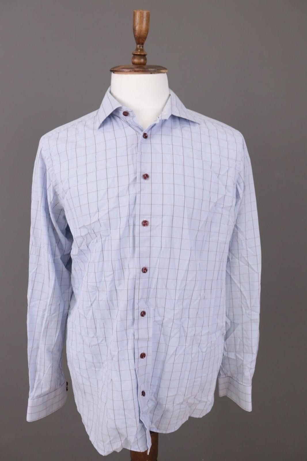 Eton Eton Contemporary Fit Check Poplin Shirt Size 41 / 16 Size US M / EU 48-50 / 2 - 1 Thumbnail