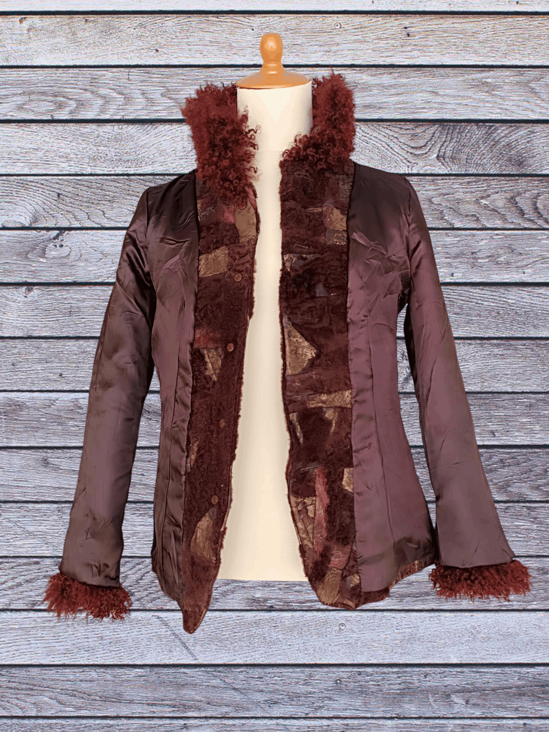 Other Vintage Patchwork Leather Fur Jacket Size M / US 6-8 / IT 42-44 - 5 Thumbnail