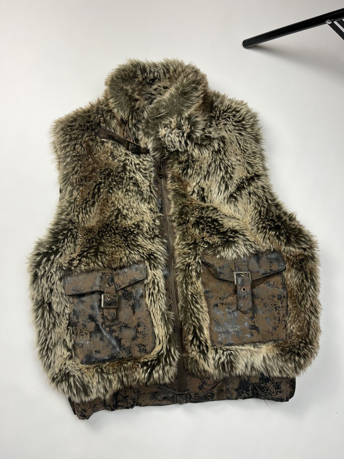 If Six Was Nine 💥Y2k Vintage Fluffy Fur Faux LGB IfSixWasNine Vest Jacket Size US L / EU 52-54 / 3 - 3 Thumbnail