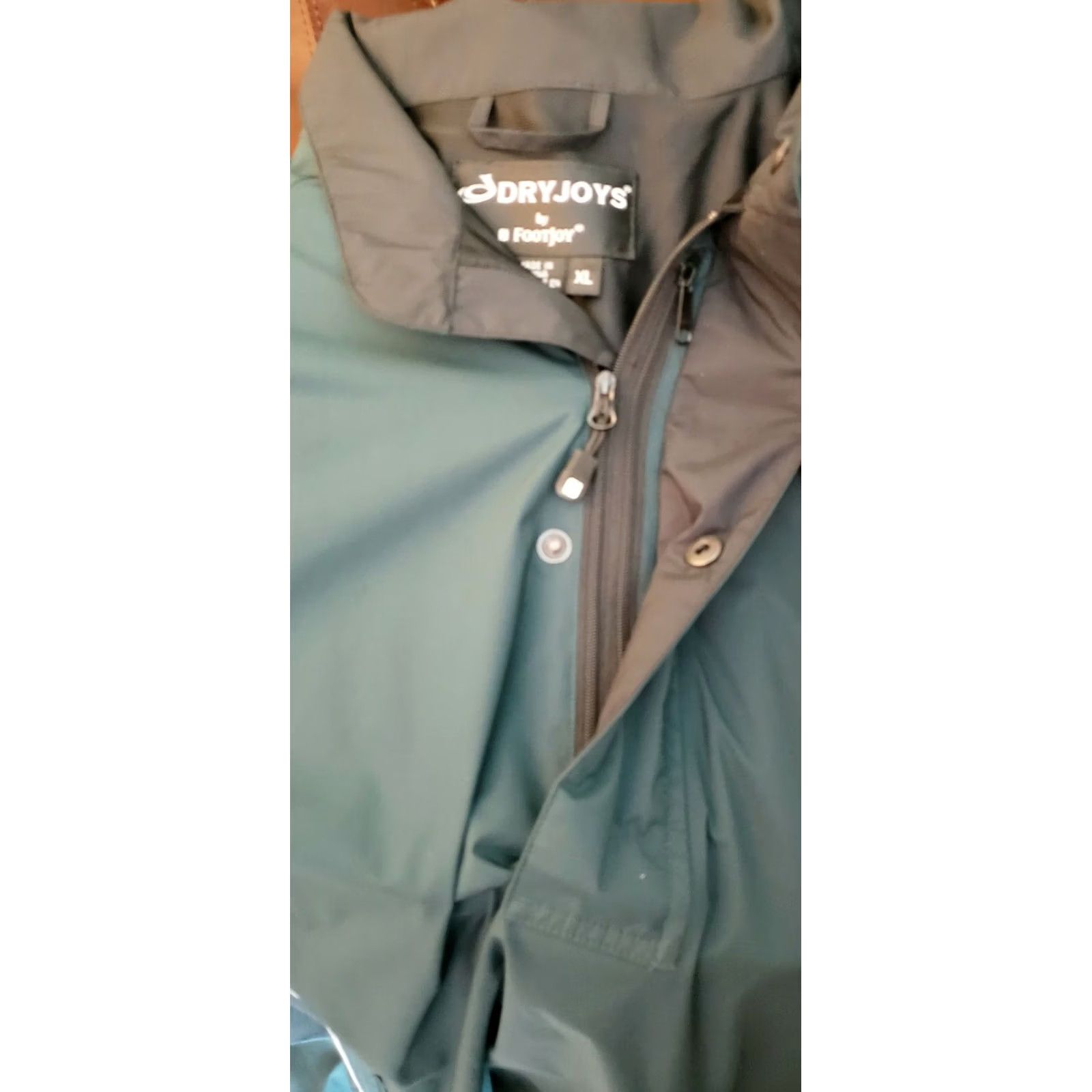 Footjoy FootJoy DryJoy Men's XL Golf Jacket Green Black s/sleeve Pullover Rain Jacket Size US XL / EU 56 / 4 - 7 Thumbnail