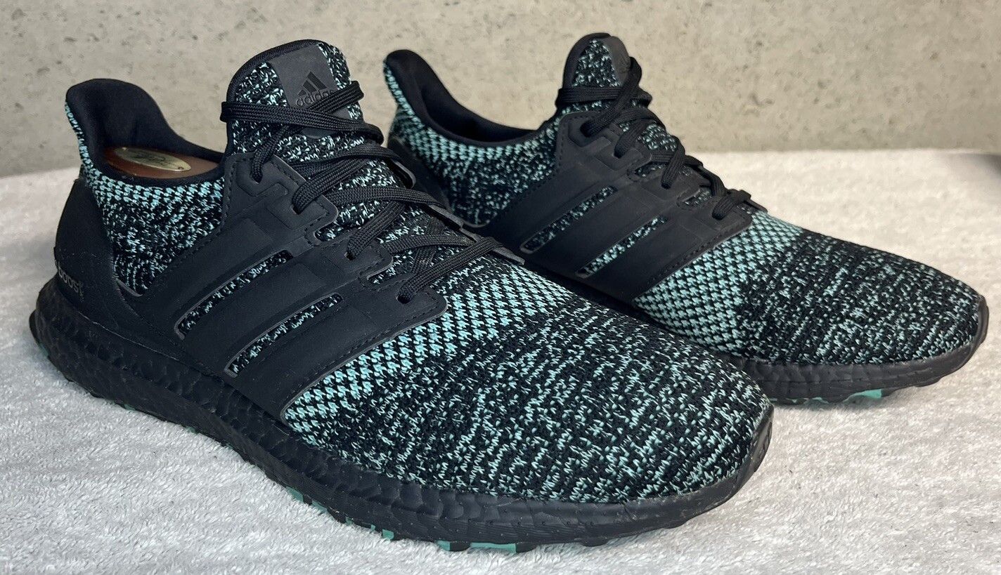 Adidas Adidas Ultra Boost 4.0 Core Black True Green Size 10 Shoes Size US 10 / EU 43 - 2 Thumbnail