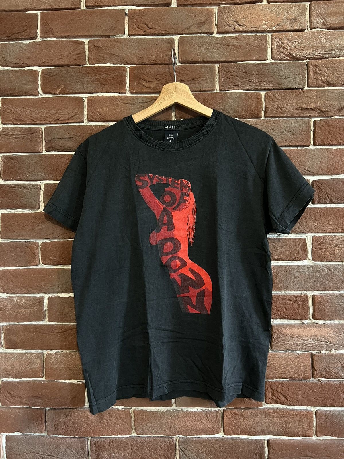 image of Rare System Of A Down Early 00S Vintage Band Numetal Tee in Navy, Men's (Size Small)