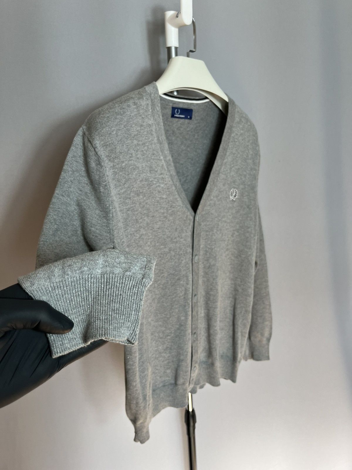 Fred Perry Fred Perry Mens Cardigan Cotton Button Grey Long Sleeve Size US M / EU 48-50 / 2 - 8 Thumbnail