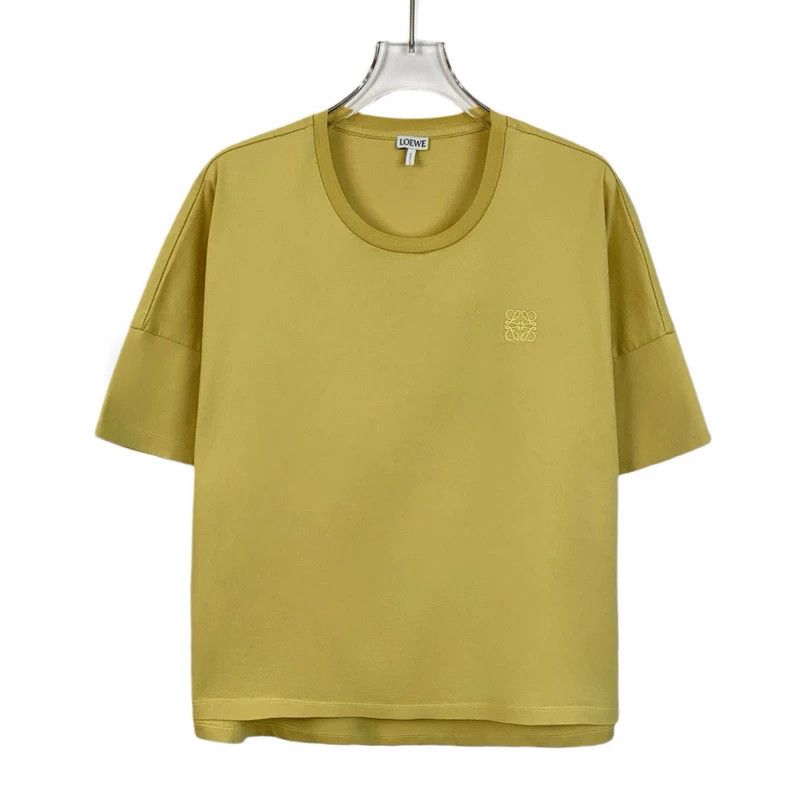Loewe Loewe Yellow logo embroidered cotton round neck short slee Size XS / US 0-2 / IT 36-38 - 1 Thumbnail