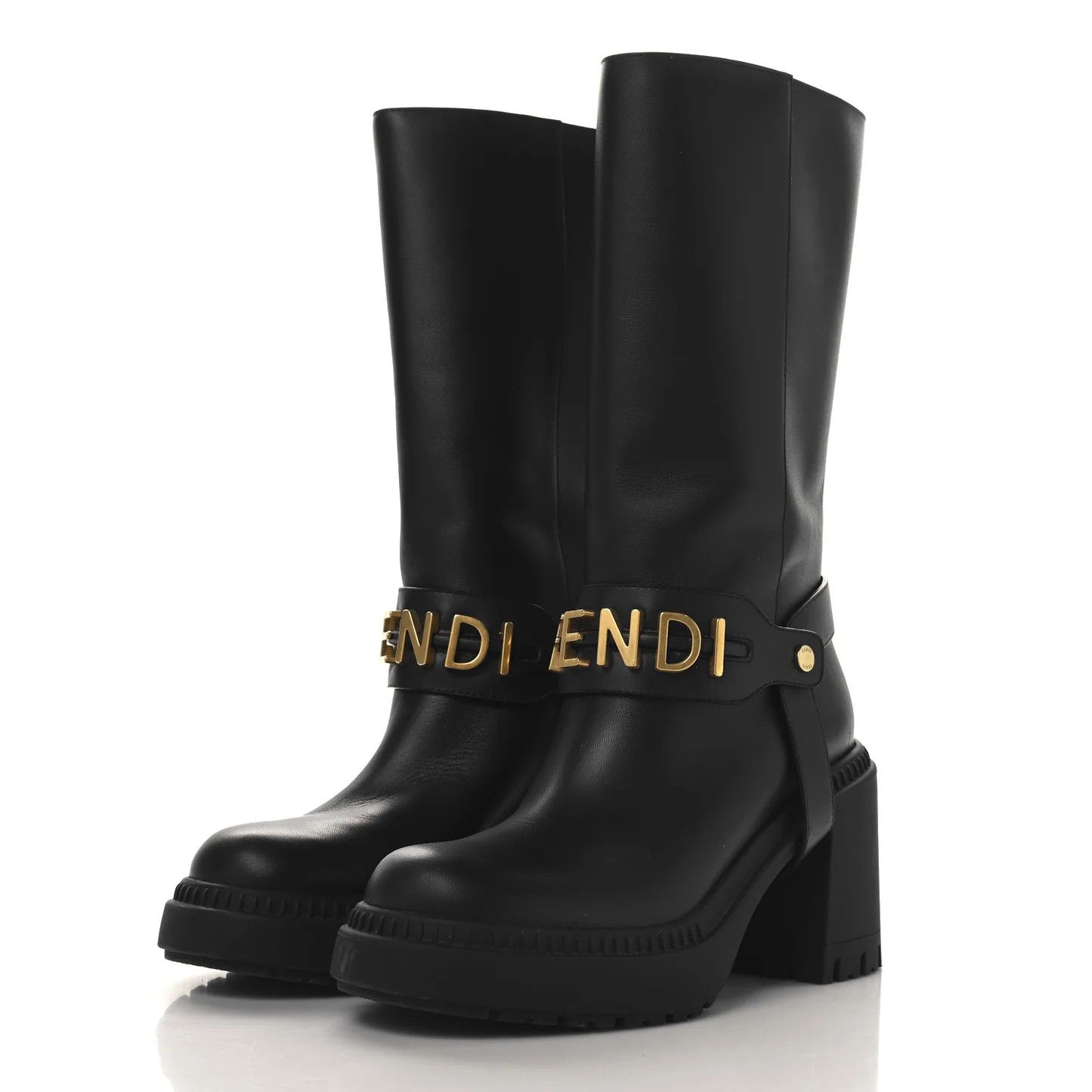 Fendi o1s1wg111025 Leather Boots in Black Size US 10 / IT 40 - 3 Thumbnail