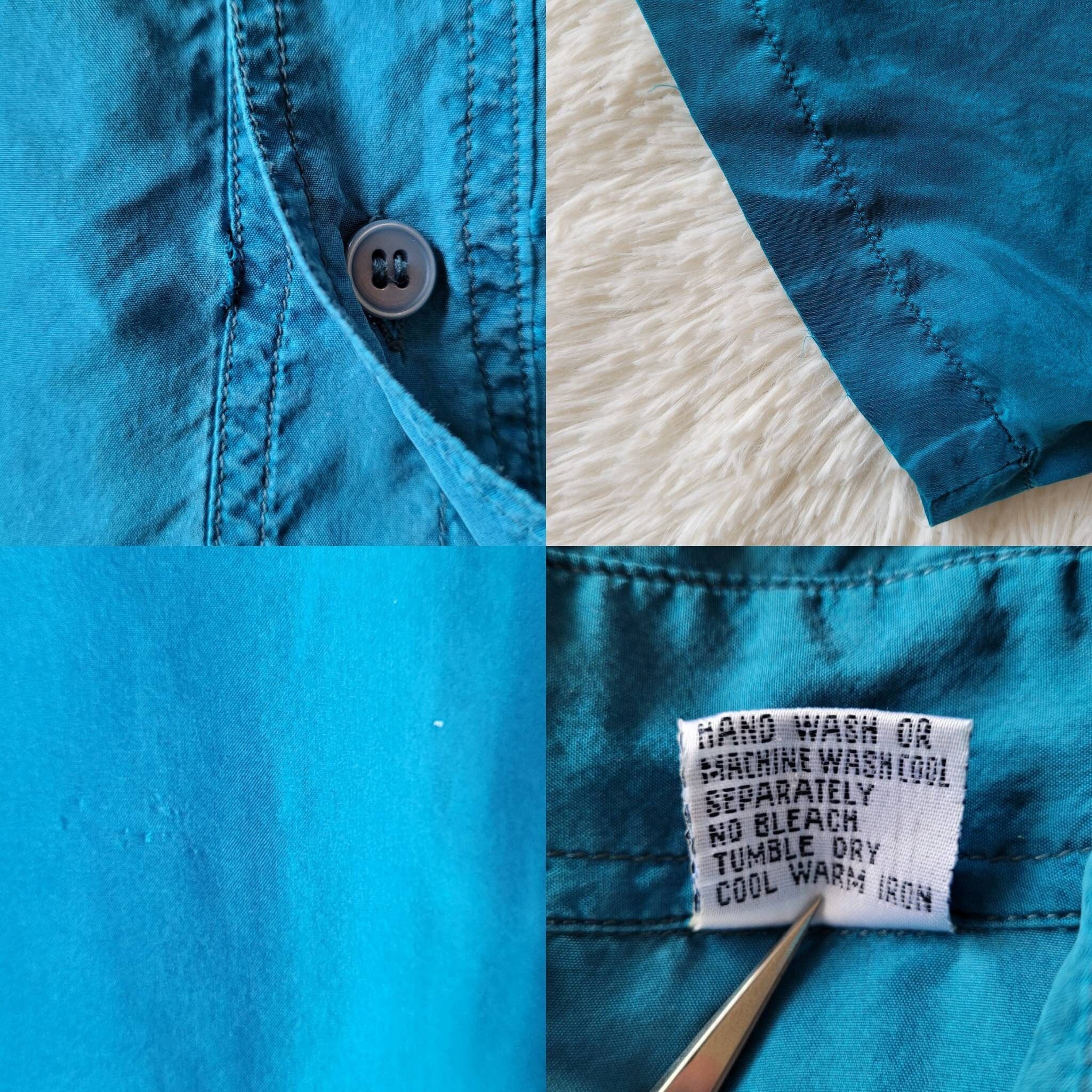 Vintage Vintage 80s/90s Relaxed Teal Silk Short Sleeve Button-up Size US L / EU 52-54 / 3 - 10 Thumbnail