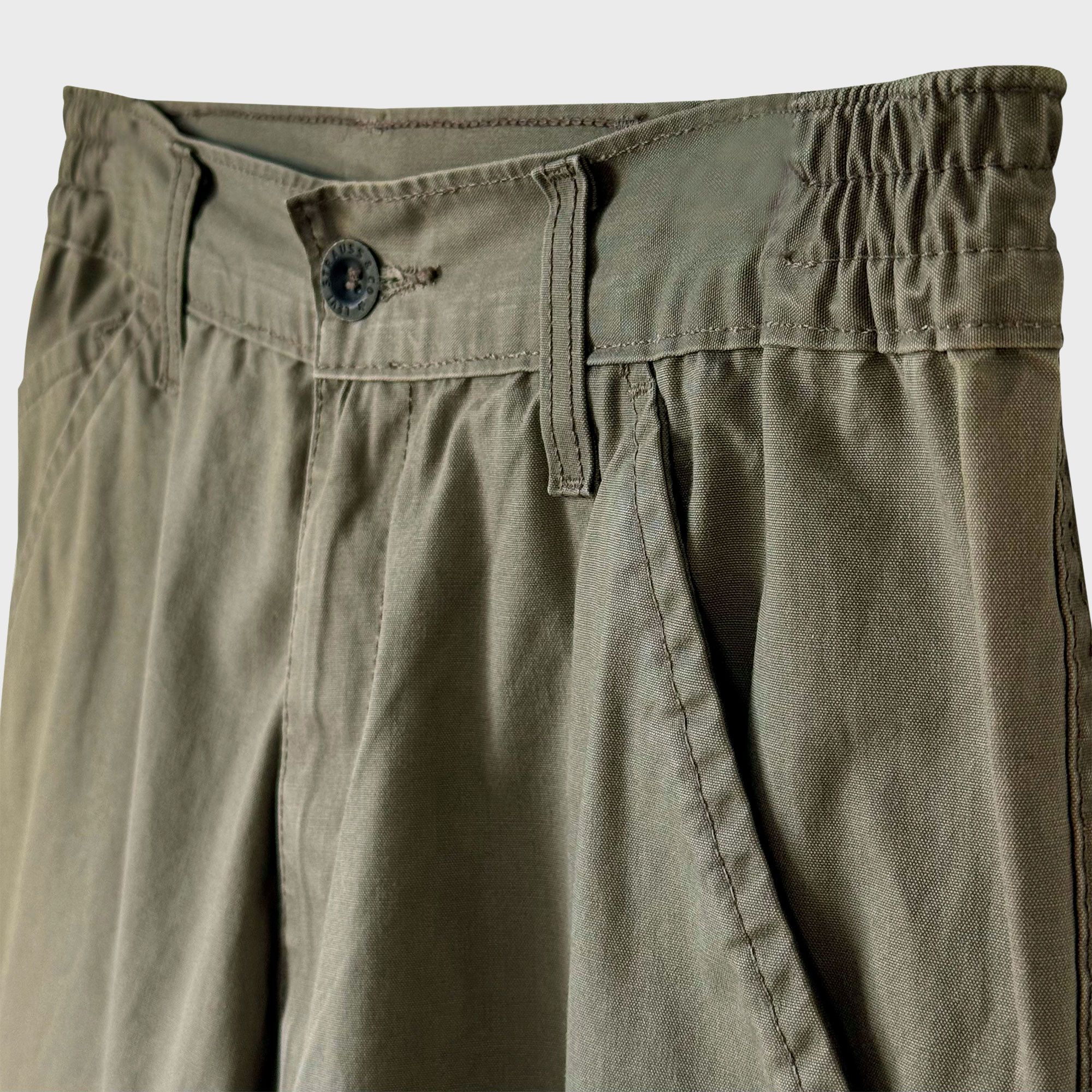Levi's Levi's All-Duty Vintage Waxed Khaki Wide Straight Trousers Size US 32 / EU 48 - 2 Thumbnail