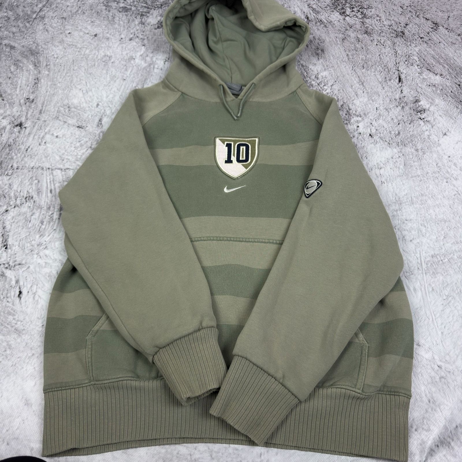 Nike Nike Men's Olive Green Number 10 Swoosh Pullover Hoodie S Size US S / EU 44-46 / 1 - 4 Thumbnail