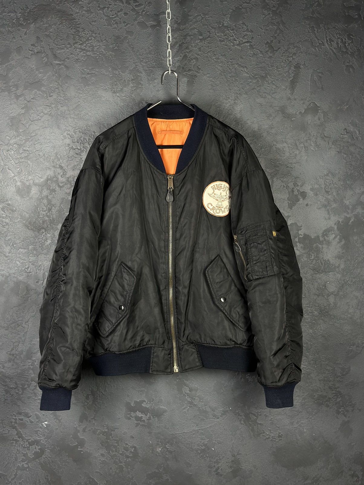 Vintage Vintage Buster Night Crows MA-1 Bomber Jacket Size US XL / EU 56 / 4 - 1 Thumbnail