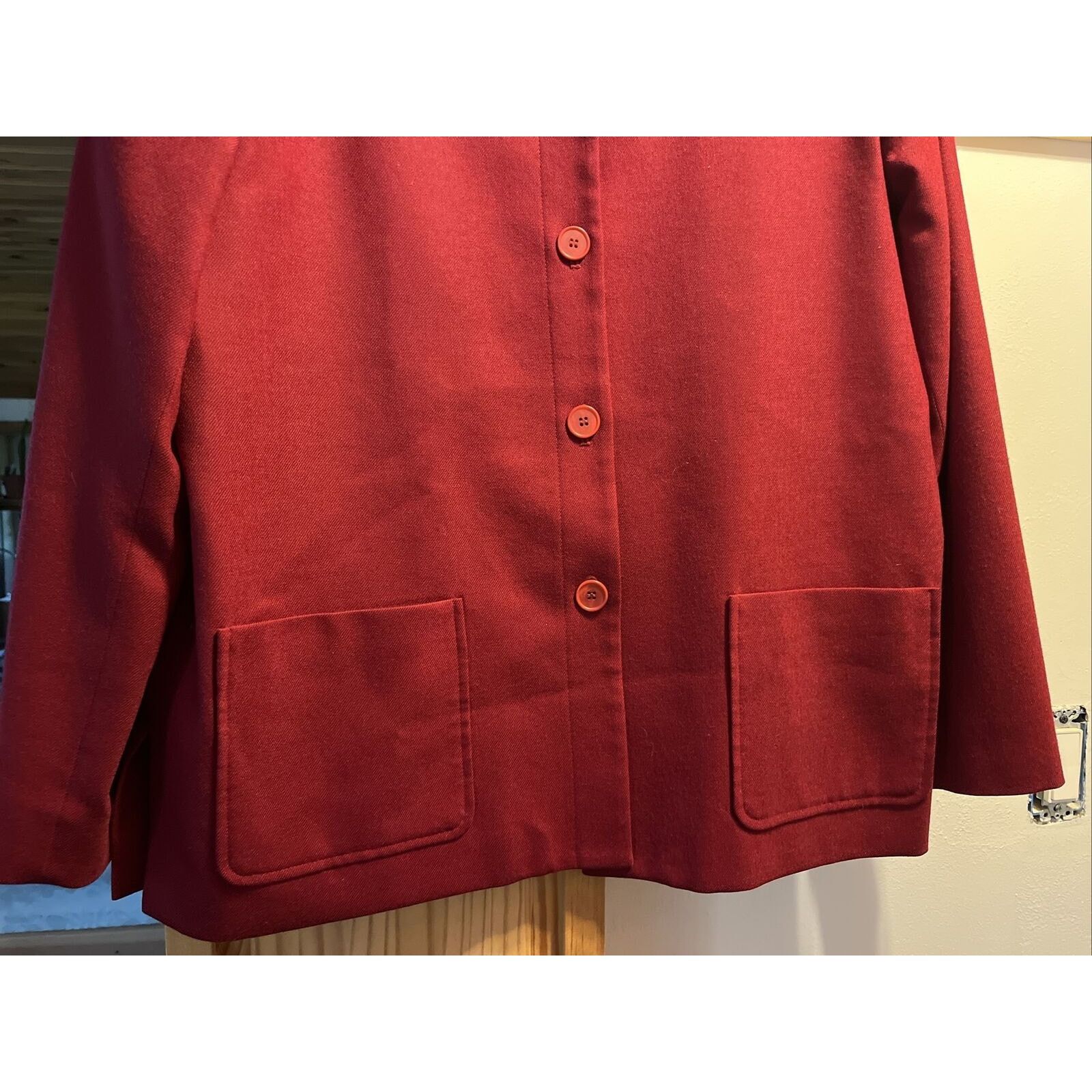 Pendleton Pendleton Vintage Women’s Size 18 Red Wool LS Button Up Coat Size XXL / US 16-18 / IT 52-54 - 10 Thumbnail