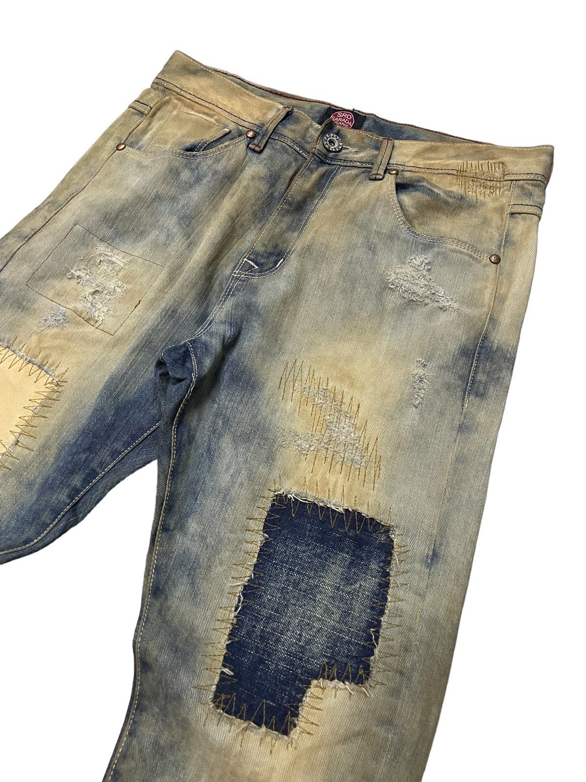 Japanese Brand × semanticdesign Sarada Japan Boro knee Patch Work Mud Wash Crotch Jeans Size US 30 / EU 46 - 3 Thumbnail