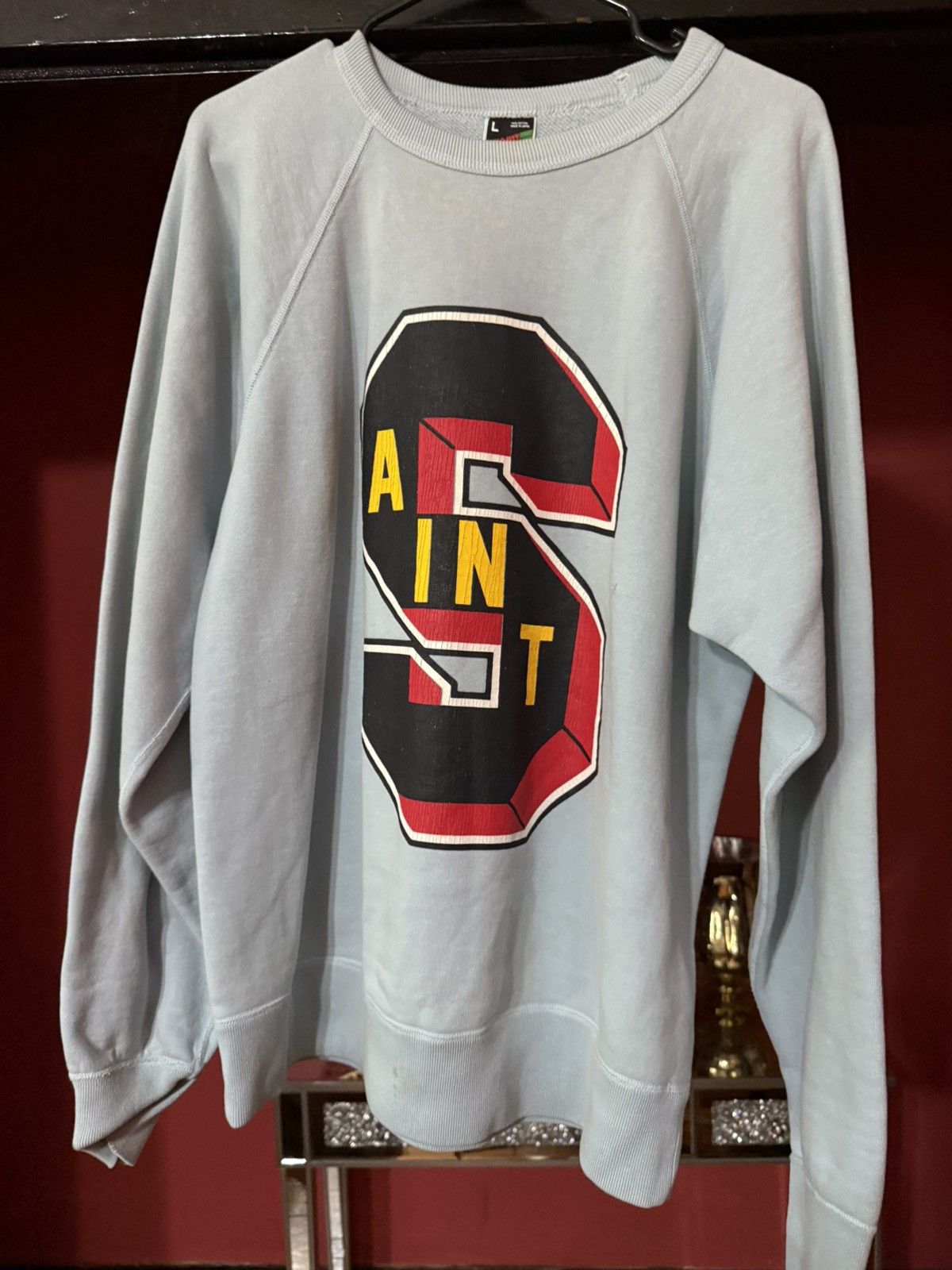 DENIM TEARS × Saint Michael Saint Tears Long Sleeve Blue