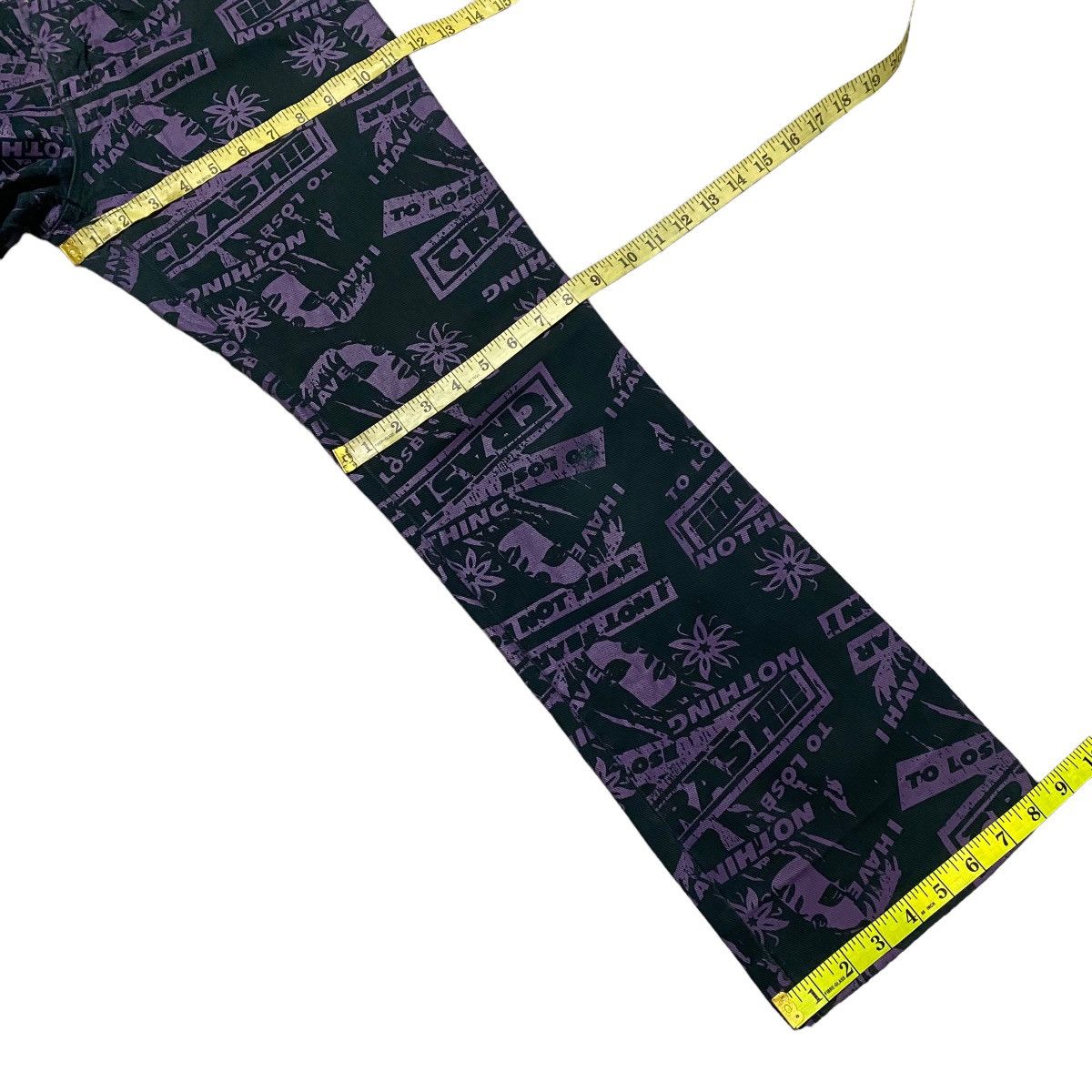 Hysteric Glamour 'Rimsby Field Crash' Nothing To Lose Graphic Flare Pants Size 29" - 20 Thumbnail