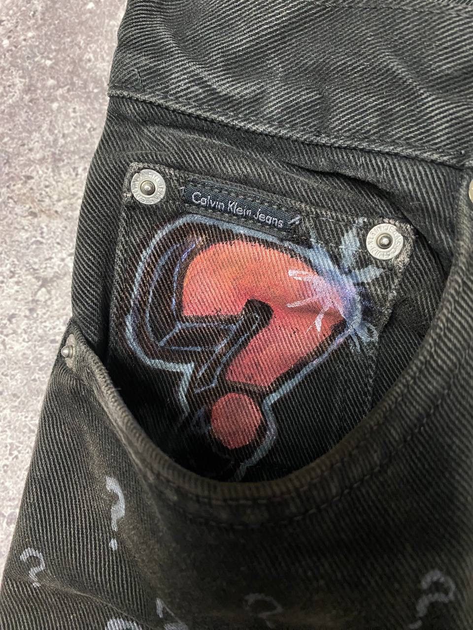 Calvin Klein × Vintage Crazy Custom Baggy Calvin Klein Pants Denim Distressed Y2K Size US 31 - 12 Thumbnail