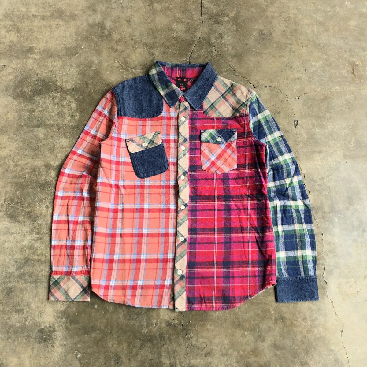 Hysteric Glamour 2000s X-girl Patchwork Double Pocket Button Up Shirt Size US M / EU 48-50 / 2 - 1 Thumbnail