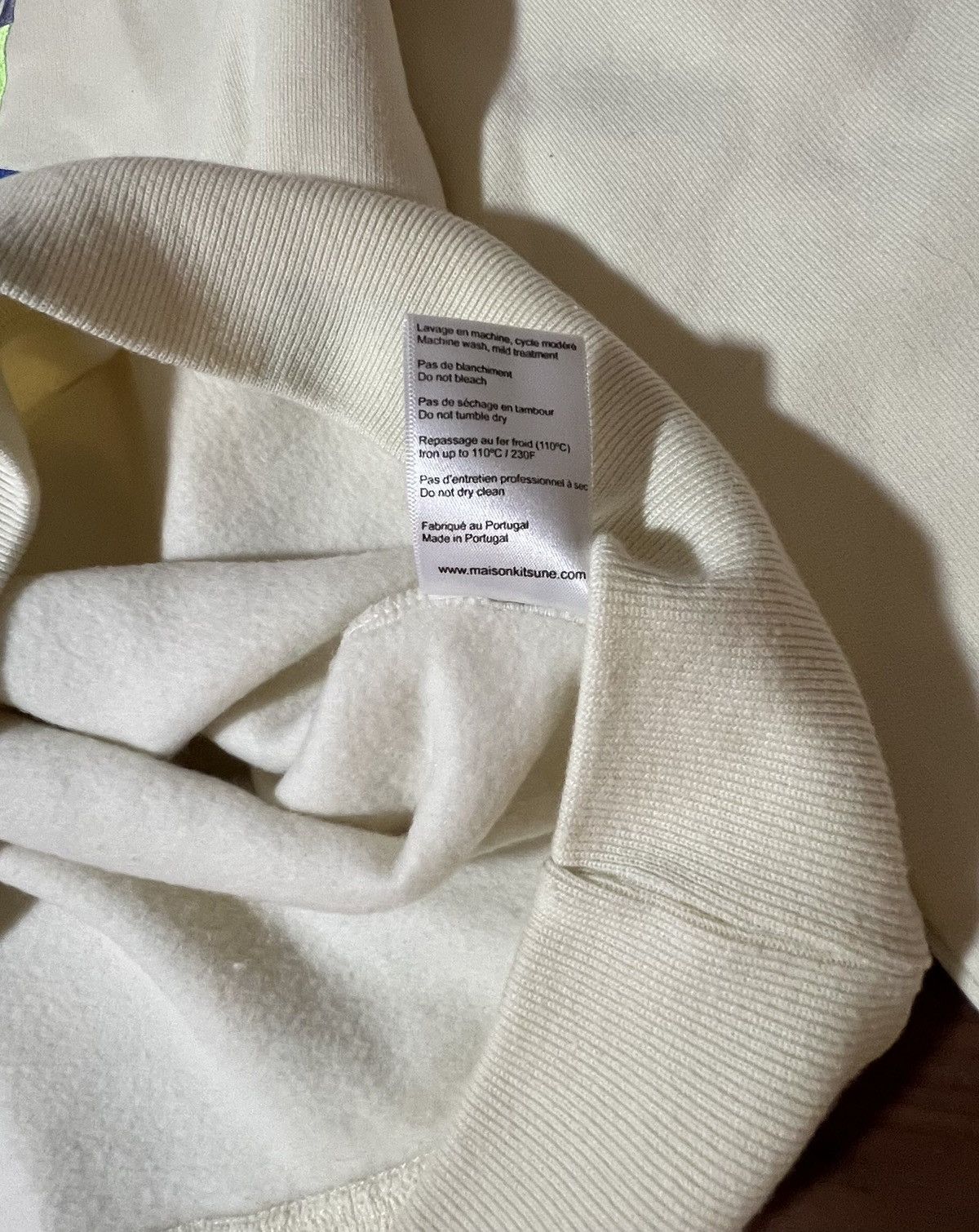 Maison Kitsune MAISON KITSUNÉ Big Fox Head Crewneck Sweatshirt in Ecru XXL Size US XXL / EU 58 / 5 - 9 Thumbnail
