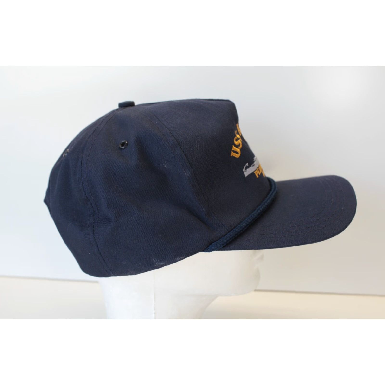 Vintage VINTAGE USS Arizona BB39 Pearl Harbor Snapback Hat Navy Blue USA FAST SHIPPING Hat Adults Adjustable Blue 90s Gunmetal? Size ONE SIZE - 4 Thumbnail