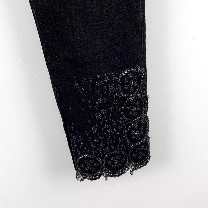 Chanel Chanel Black camellia lace trousers cotton casual denim tr Size 24" / US 00 / IT 34 - 4 Thumbnail