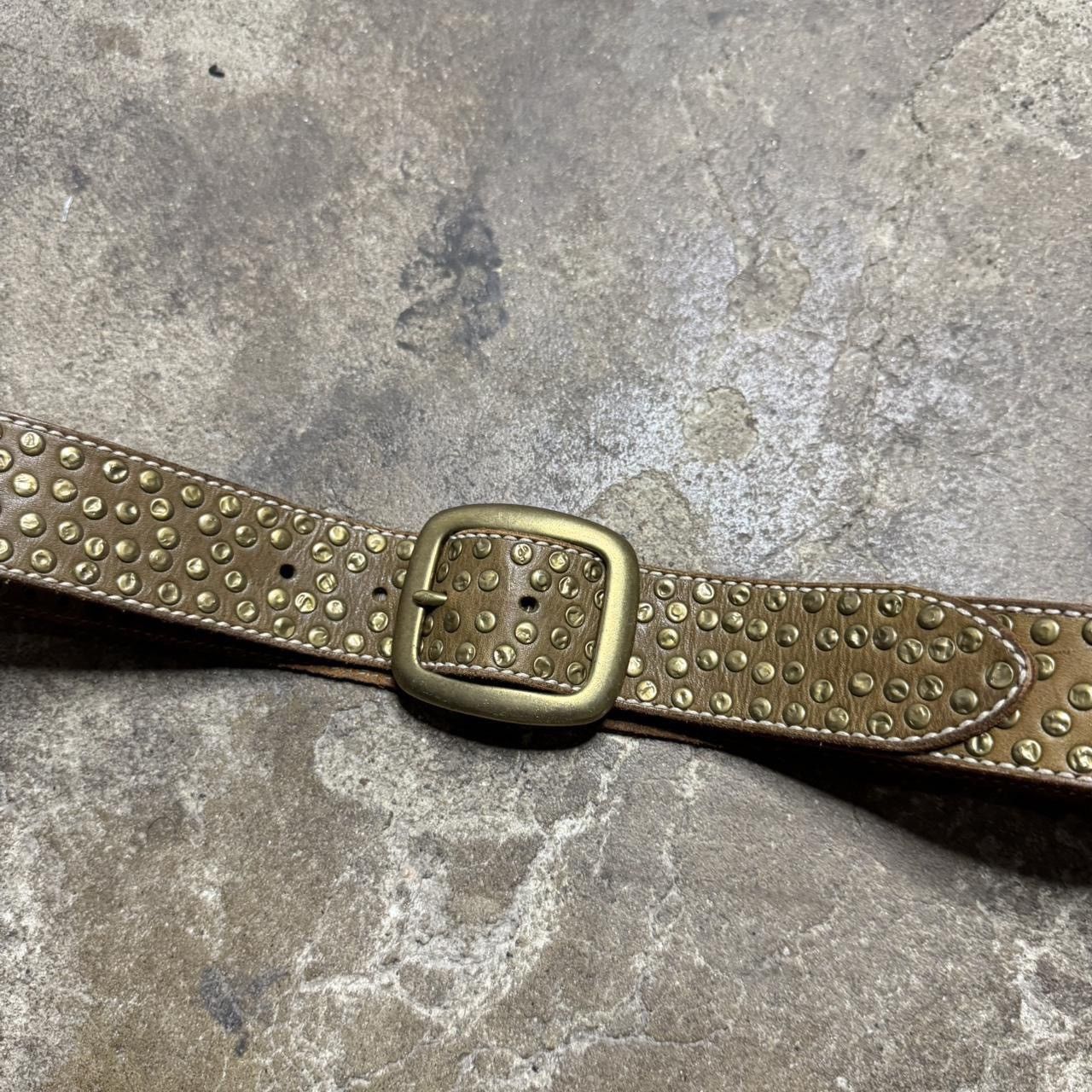 Other Grunge Punk Brown Belt With Bronze Studs Size 30 - 6 Thumbnail