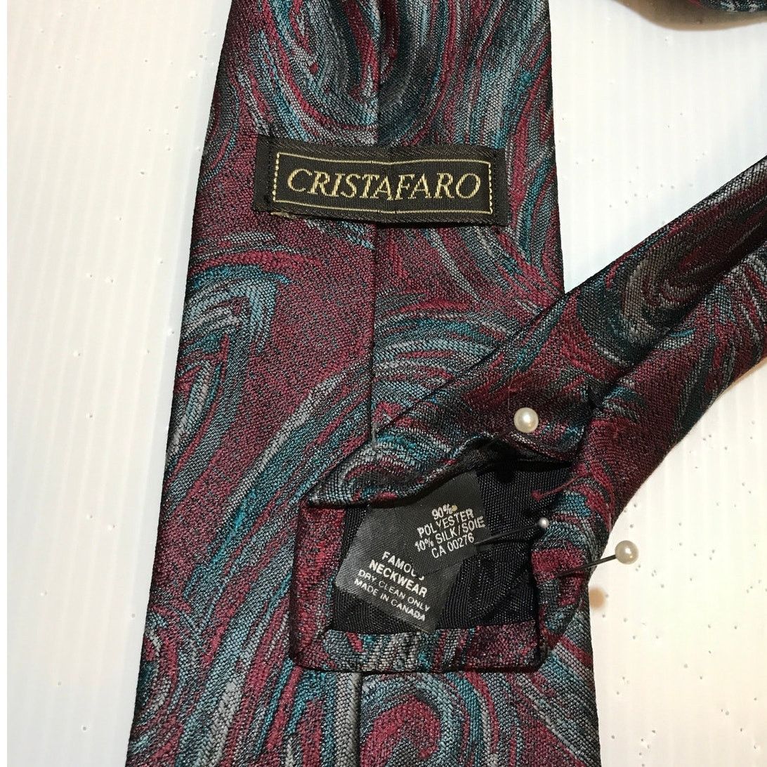 Other Cristafaro Red Paisley Classic Wide Men Necktie Size ONE SIZE - 4 Thumbnail