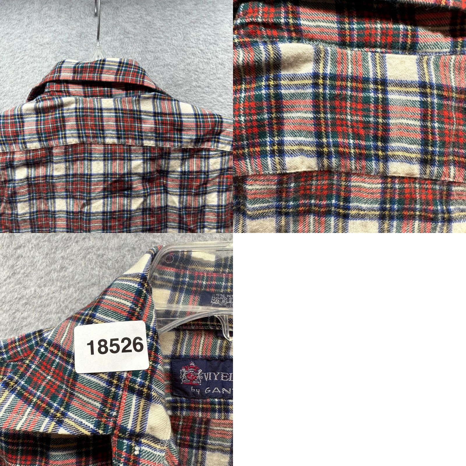 Gant VINTAGE GANT Shirt Mens Adult Small Red Wool Flannel Cotton Button Up Plaid 80s USA Size US S / EU 44-46 / 1 - 9 Thumbnail