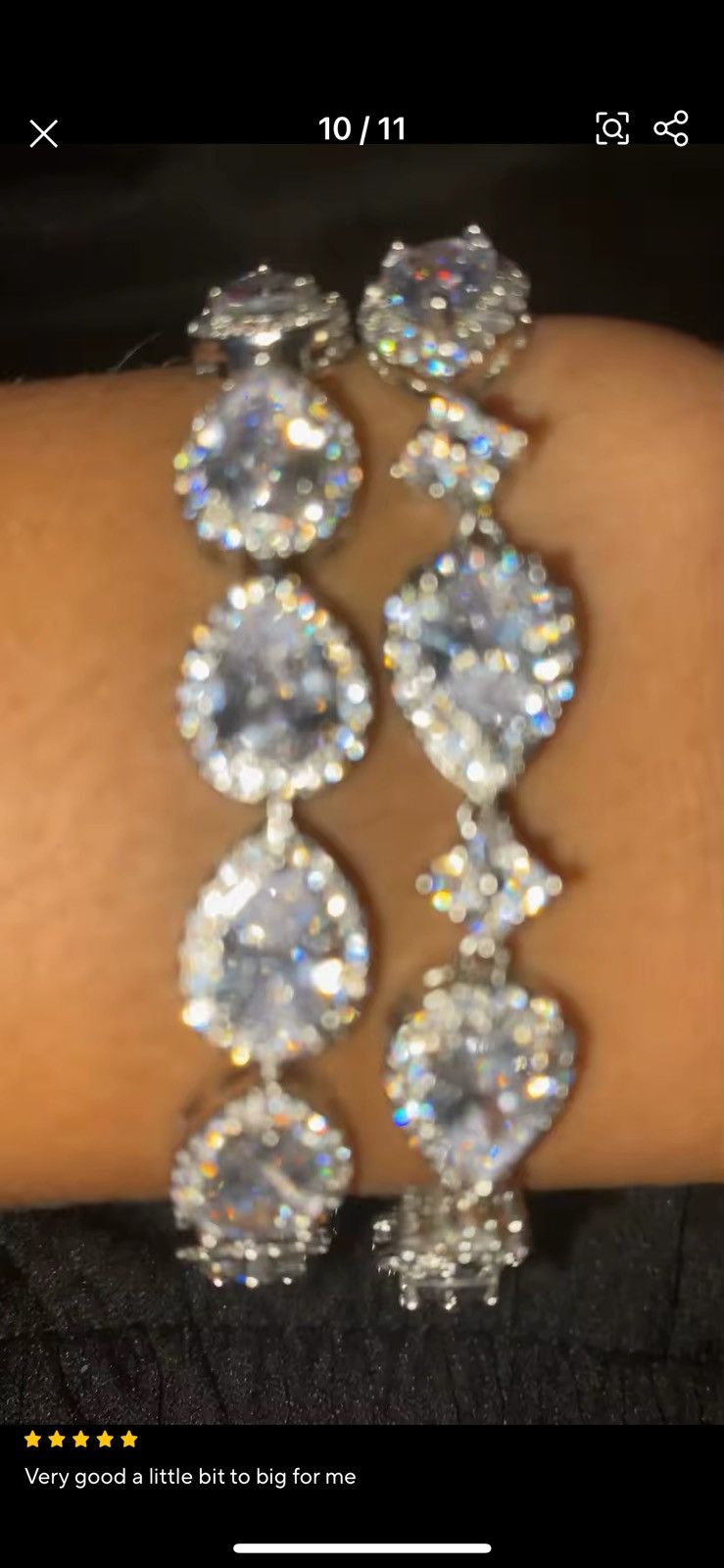 Designer Silver and white rhinestone Size ONE SIZE - 1 Thumbnail