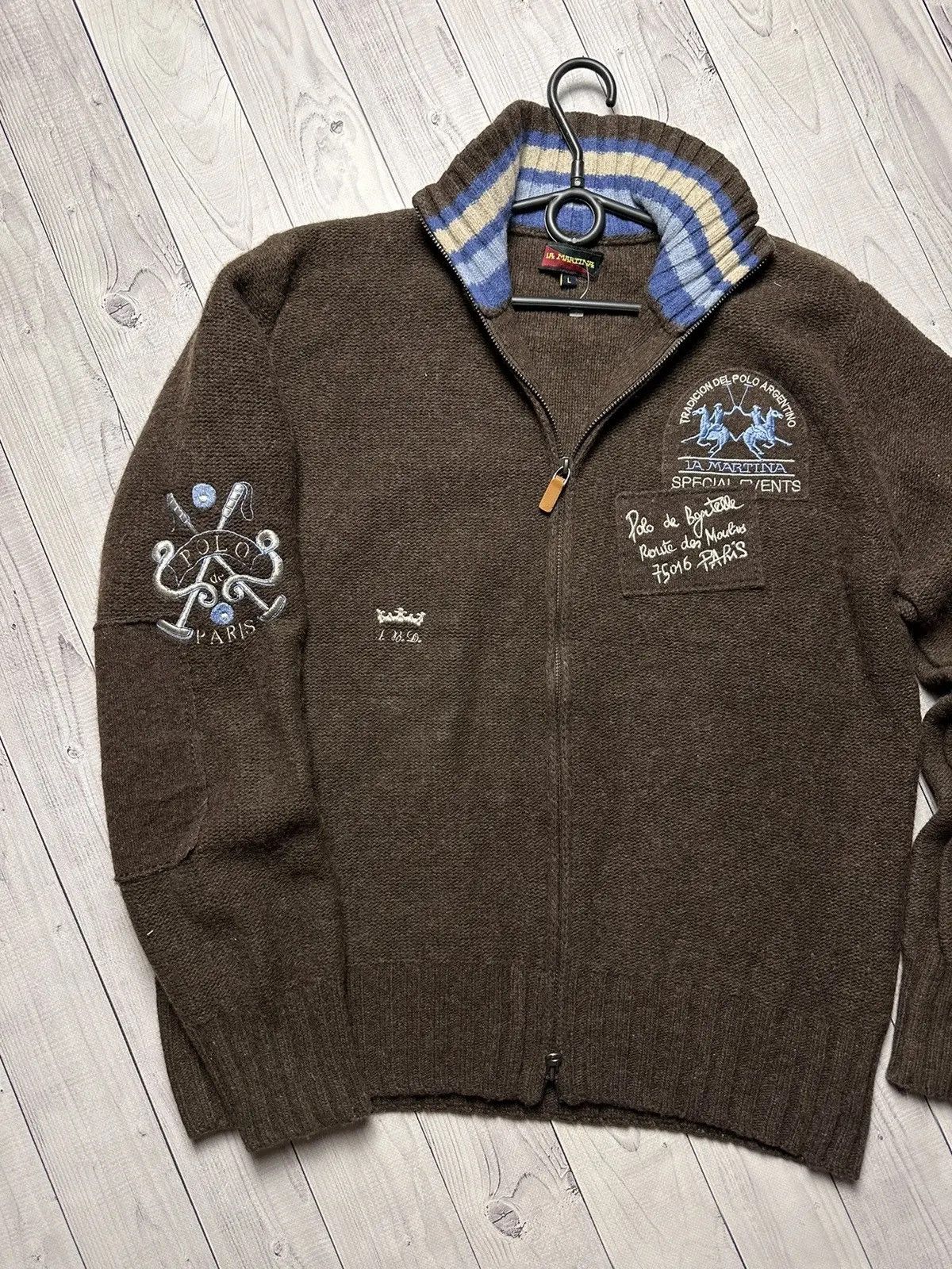 La Martina Vintage La Martina polo club sweater size L brown logo rare Size US L / EU 52-54 / 3 - 2 Thumbnail