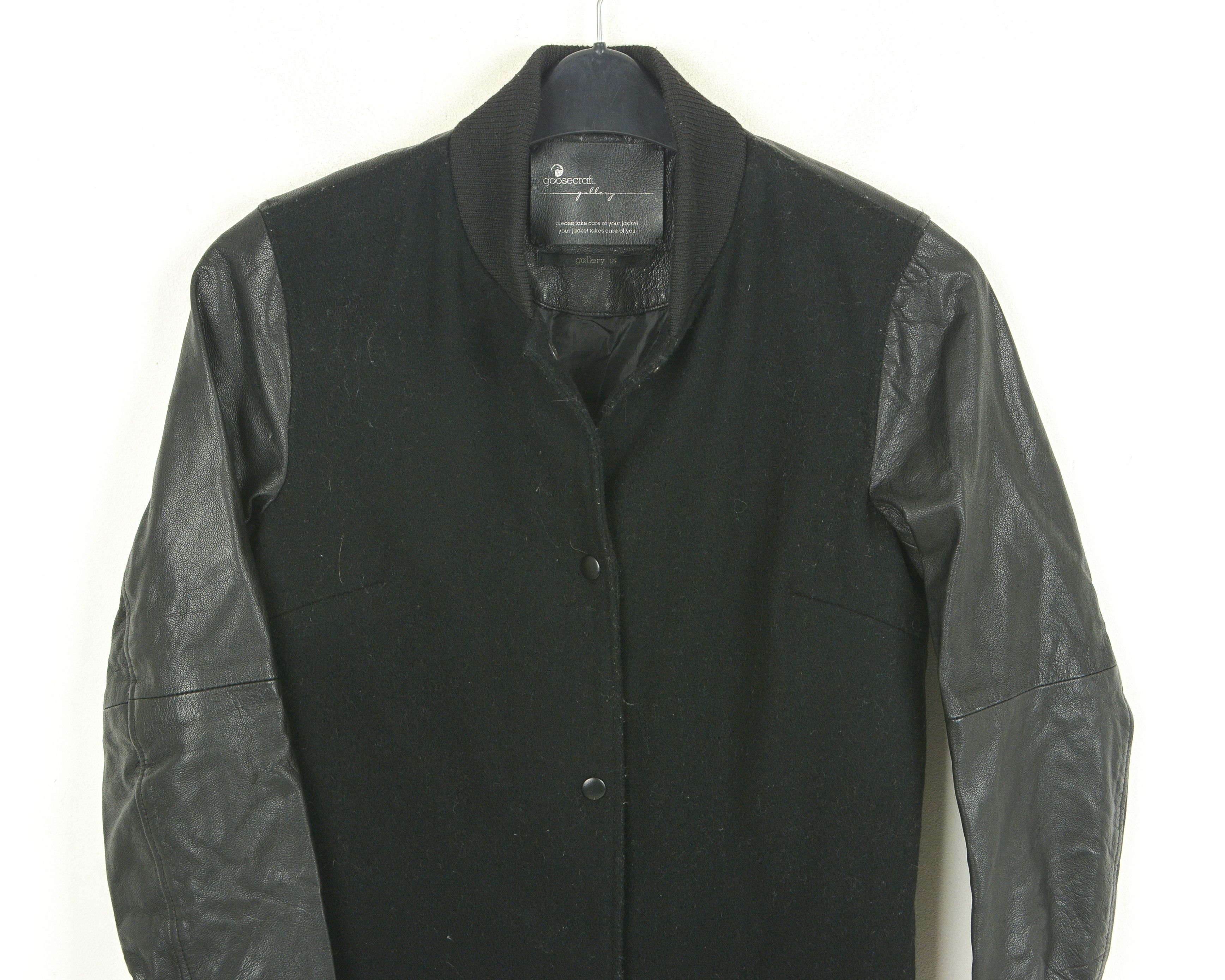 GOOSECRAFT Bomber Women M Varsity Leather Jacket Coat Letterman Size M / US 6-8 / IT 42-44 - 2 Thumbnail