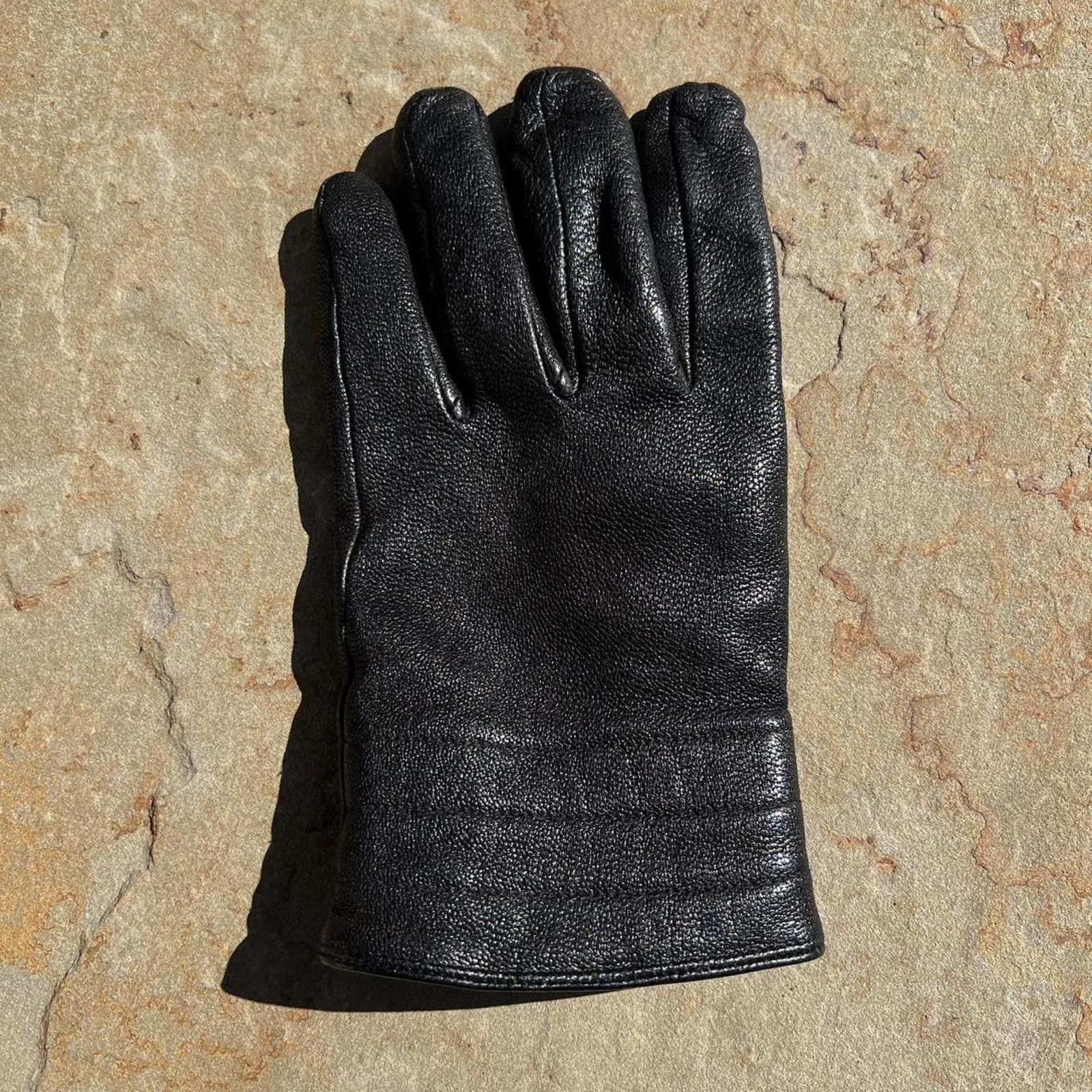 Calvin Klein Black Leather Gloves Size ONE SIZE - 2 Thumbnail