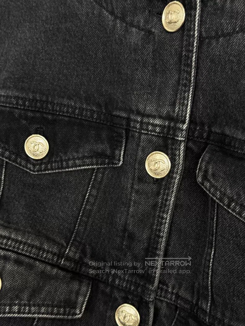 Chanel Chanel Black and gray cotton round-neck denim jacket Size XS / US 0-2 / IT 36-38 - 4 Thumbnail